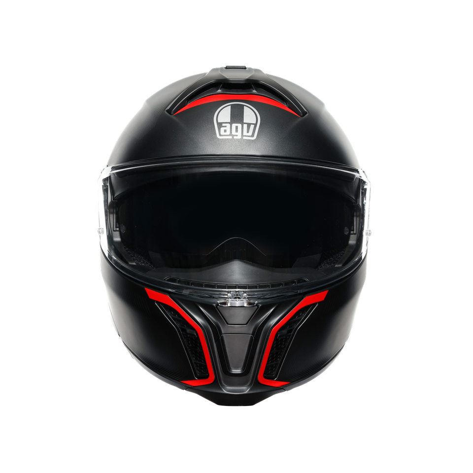 TOURMODULAR FREQUENCY MATT GUNMETAL/RED - MOTORBIKE FLIP UP HELMET E2206
