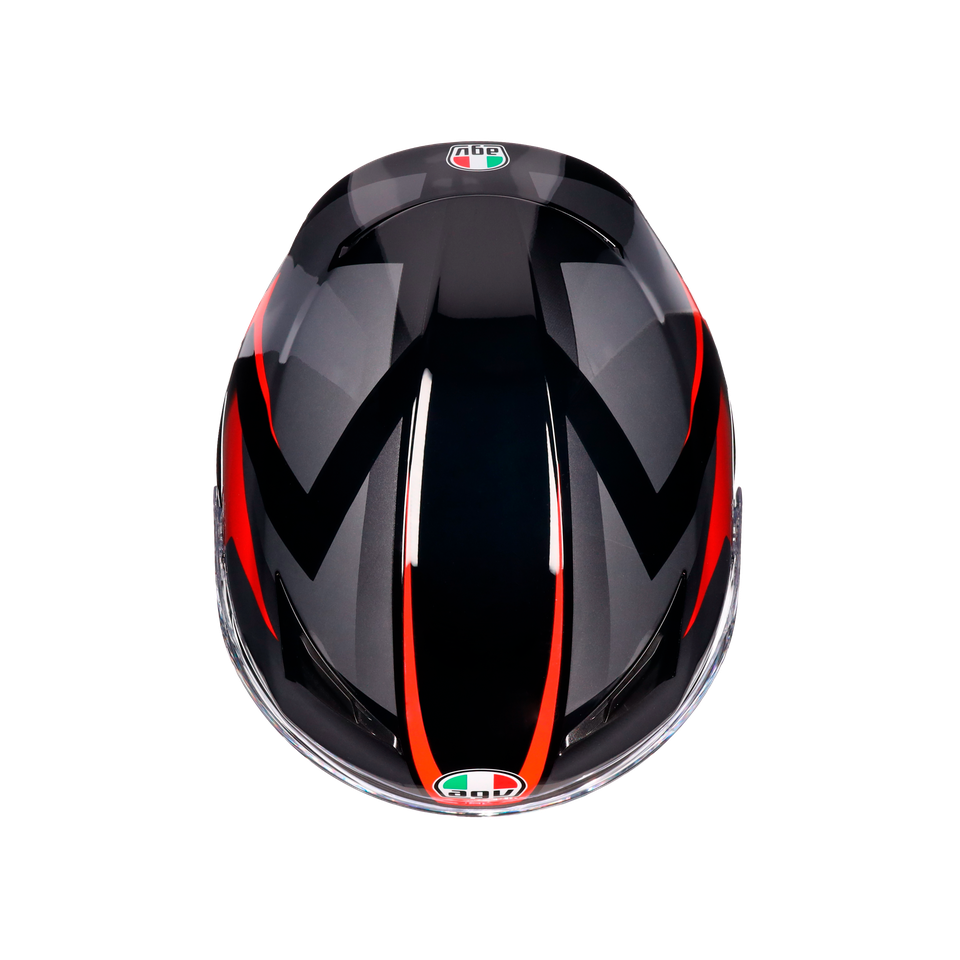 K3 STRIGA BLACK/GREY/RED - MOTORBIKE FULL FACE HELMET E2206