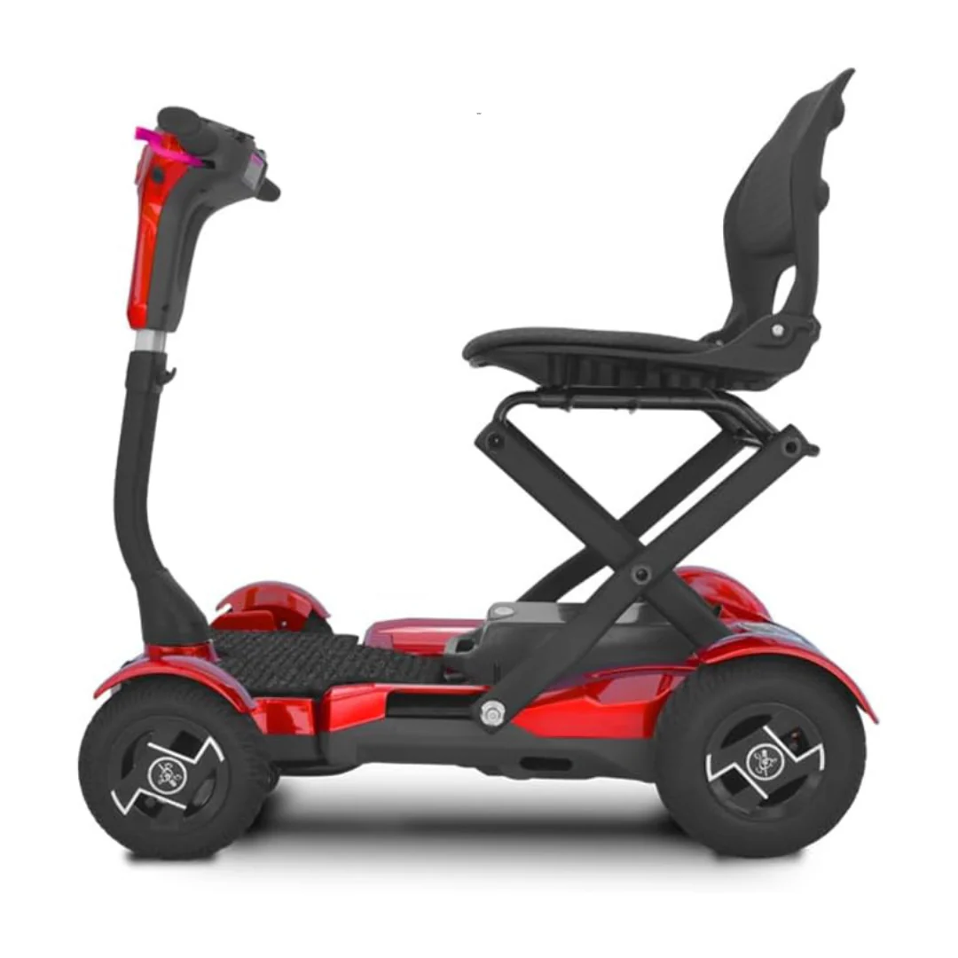 EV Rider TEQNO S26 Auto Folding Portable Lightweight 4-Wheel Mobility Scooter with Laser Guide Lights and Key Fob