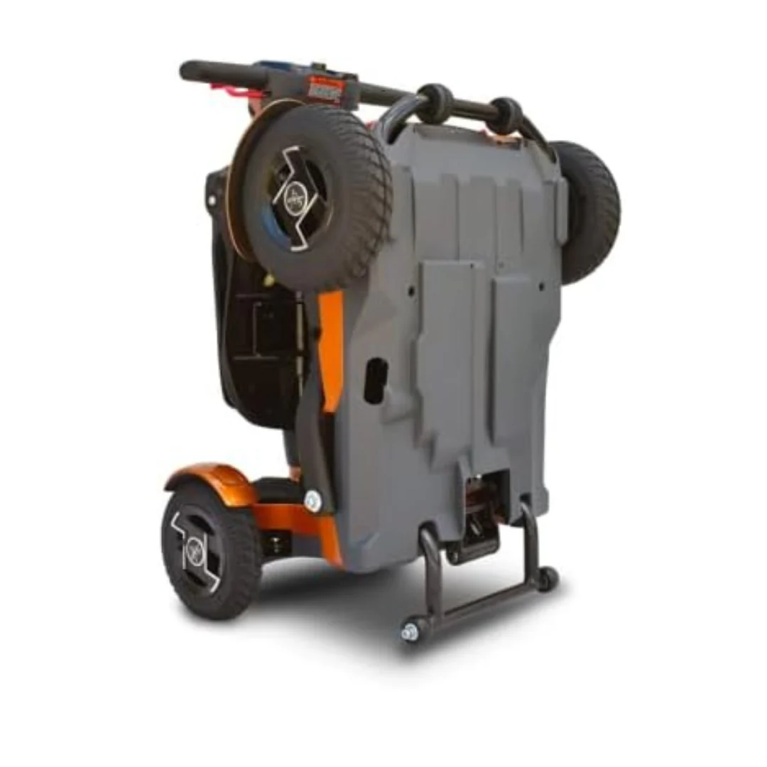 EV Rider TEQNO S26 Auto Folding Portable Lightweight 4-Wheel Mobility Scooter with Laser Guide Lights and Key Fob