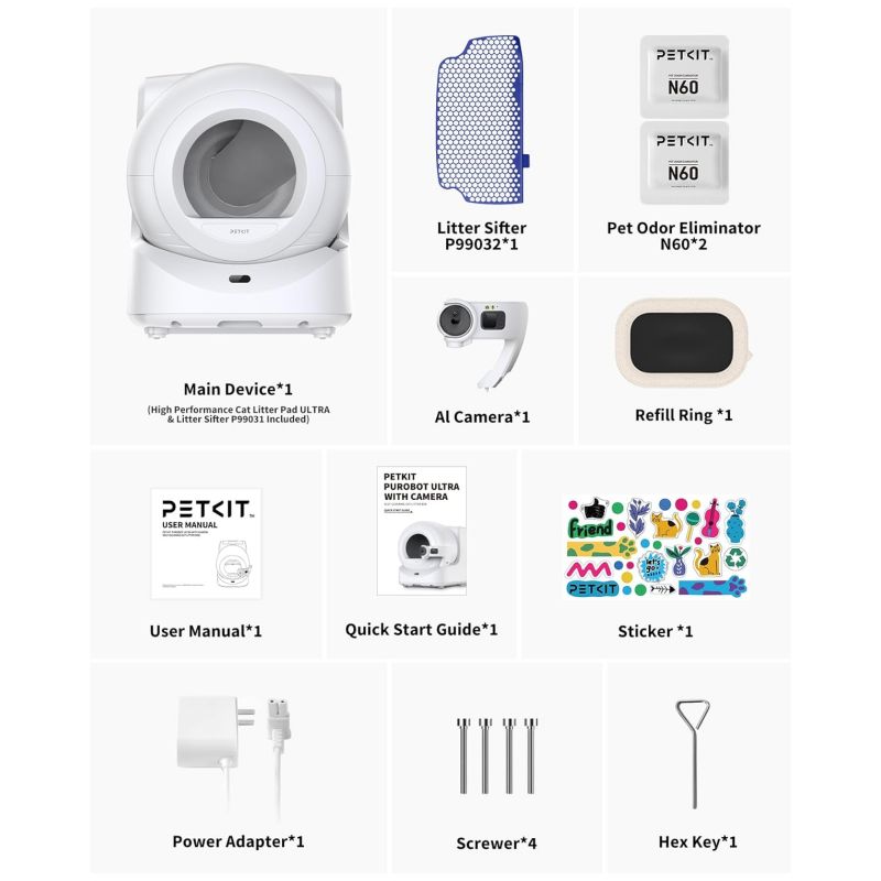 PETKIT Purobot Ultra Self-Packing & AI-Powered Camera Automatic Cat Litter Box, 5G WiFi Self Cleaning Cat Litter Box, True Hands-Free Auto Scooping Cat Litter Box
