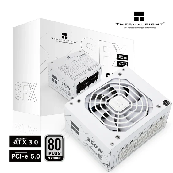 Thermalright TR-TPFX 850W. 80+ Platinum modular PSU. SFX. Hvid
