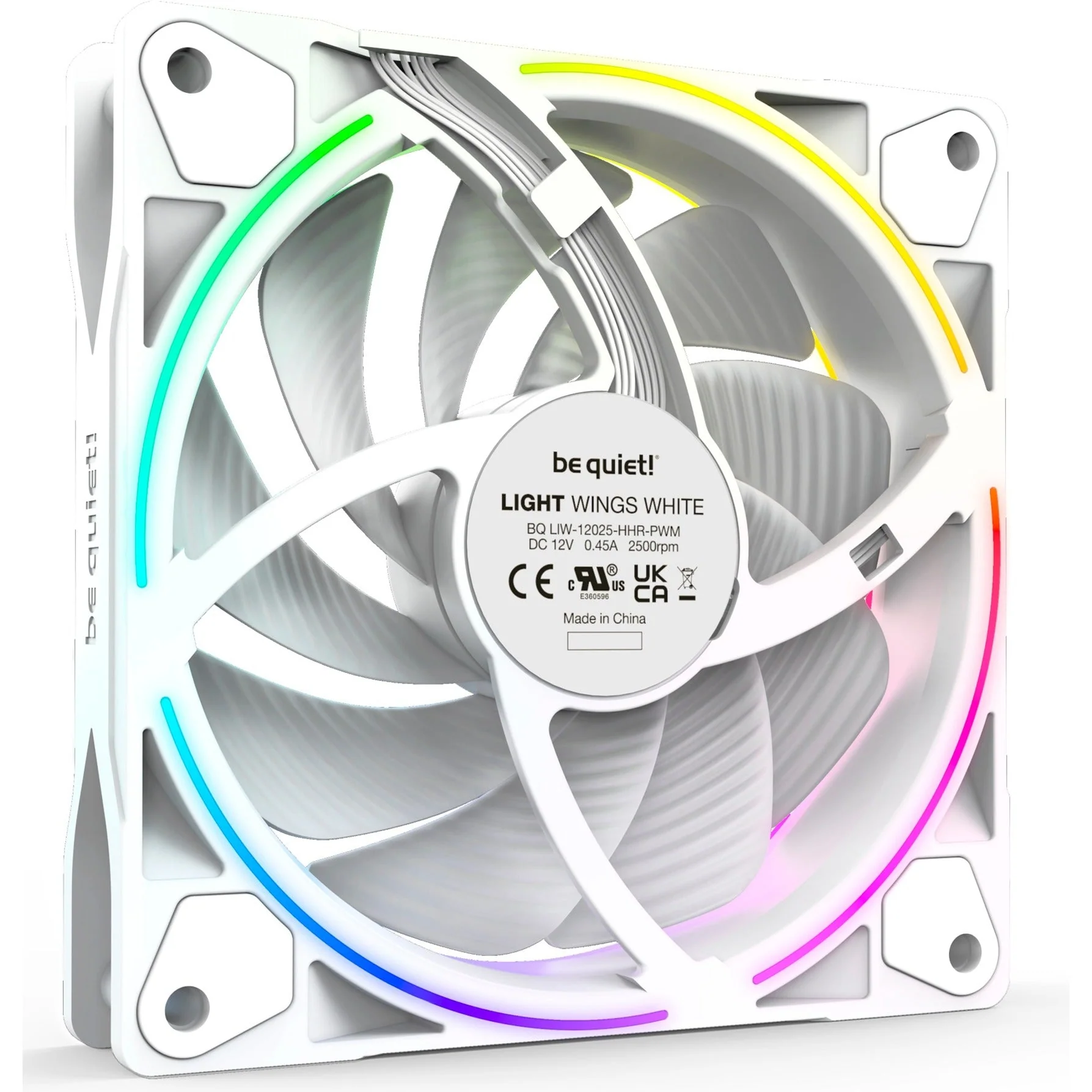 be quiet! Light Wings White 120mm PWM high-speed triple pack. case fan (white. pack of 3. incl. ARGB hub)