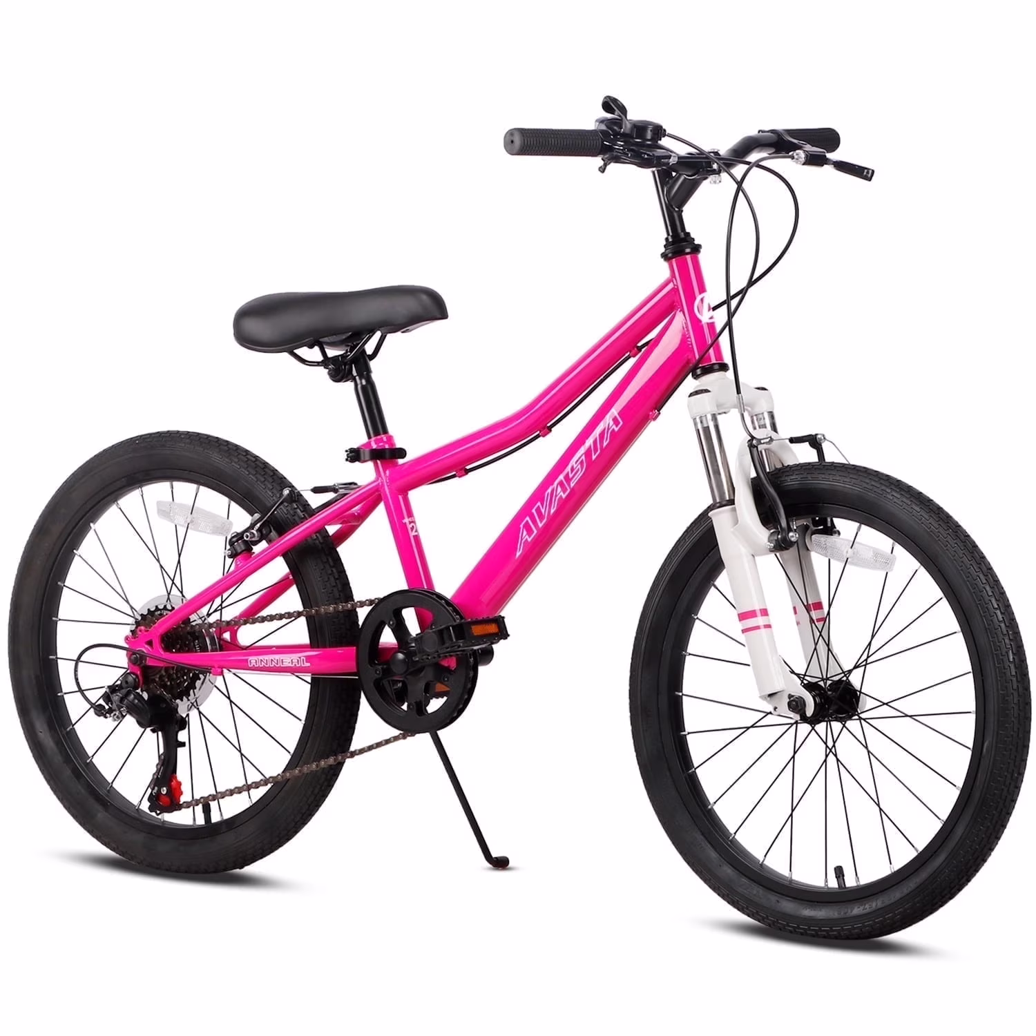 AVASTA 20'' Big Kids Mountain Bike for Age 6 7 8 9 10 11 12 Years Old Boys Girls Teen with Suspension Fork Front & Rear Dual Hand Brakes 6 Speeds Drivetrain, Cyan