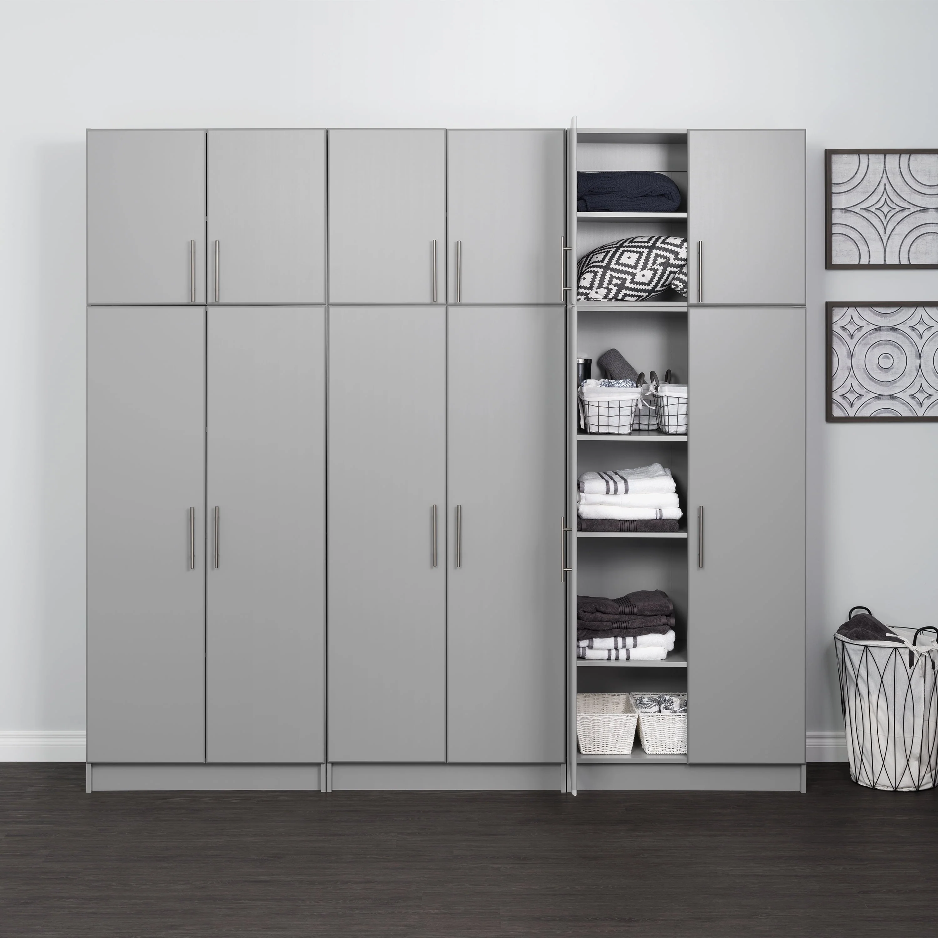 Prepac Elite 2 Door Standing Storage Cabinet, Light Gray