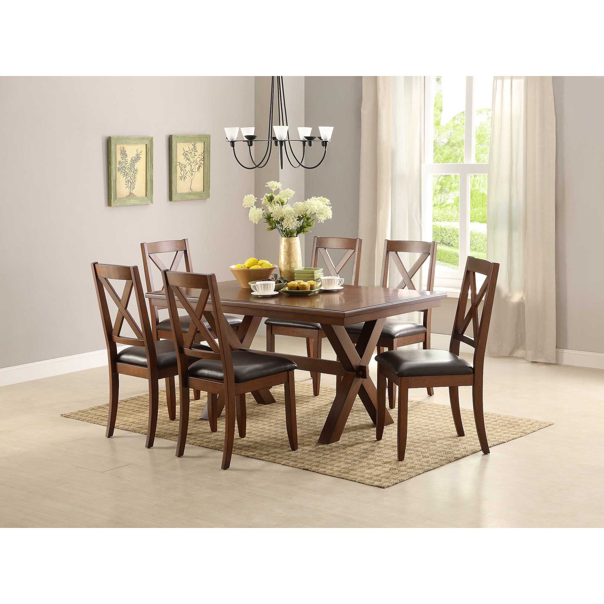Better Homes & Gardens Maddox Crossing Dining Table, Brown Finish
