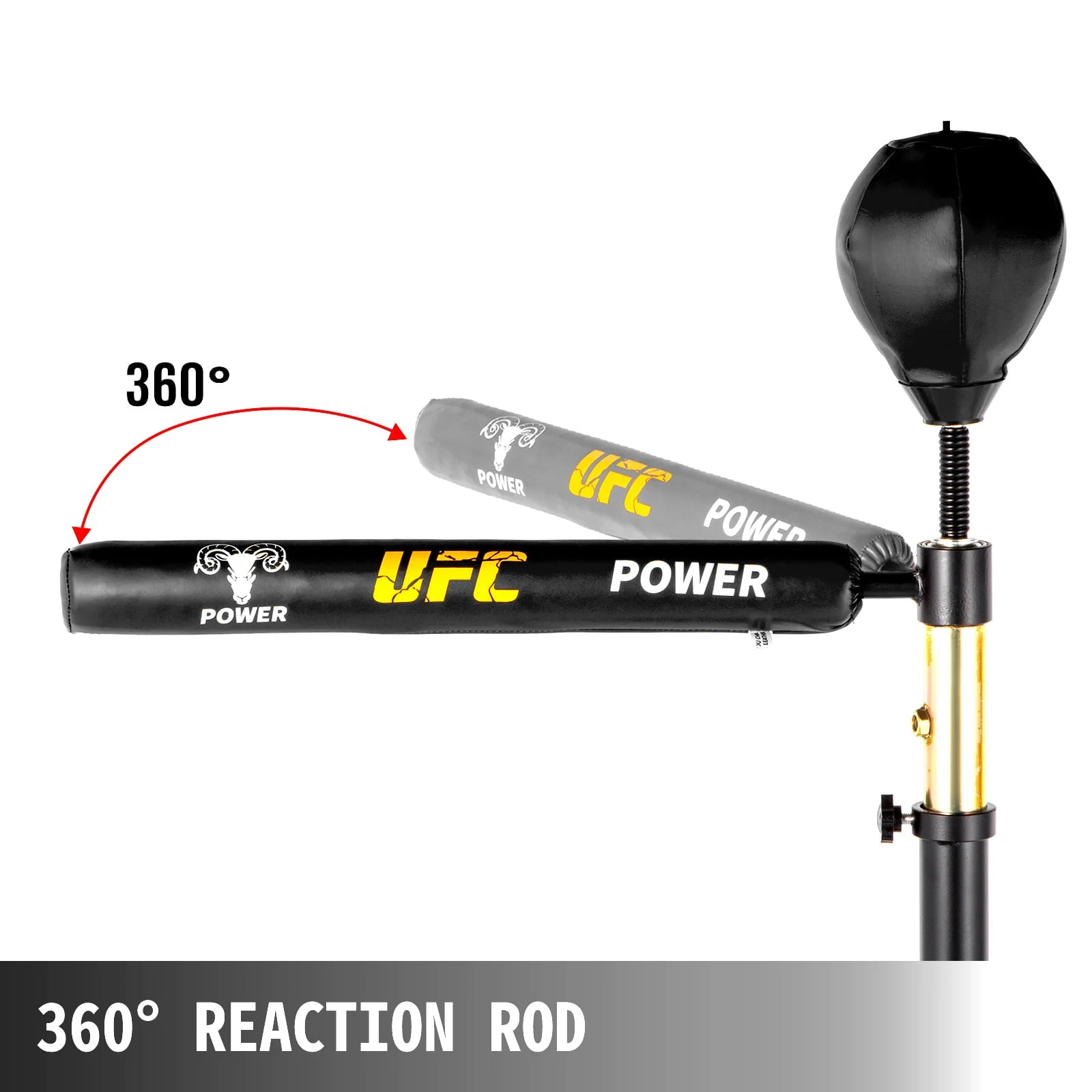 VEVORbrand Boxing Speed Trainer, Rapid-Reflex Boxing Bar, Training Boxing Ball with Reflex Bar & Gloves, Solid Speed Punching Bag Free Standing, Adjustable Height, for Adult&Kid, with Two Ball