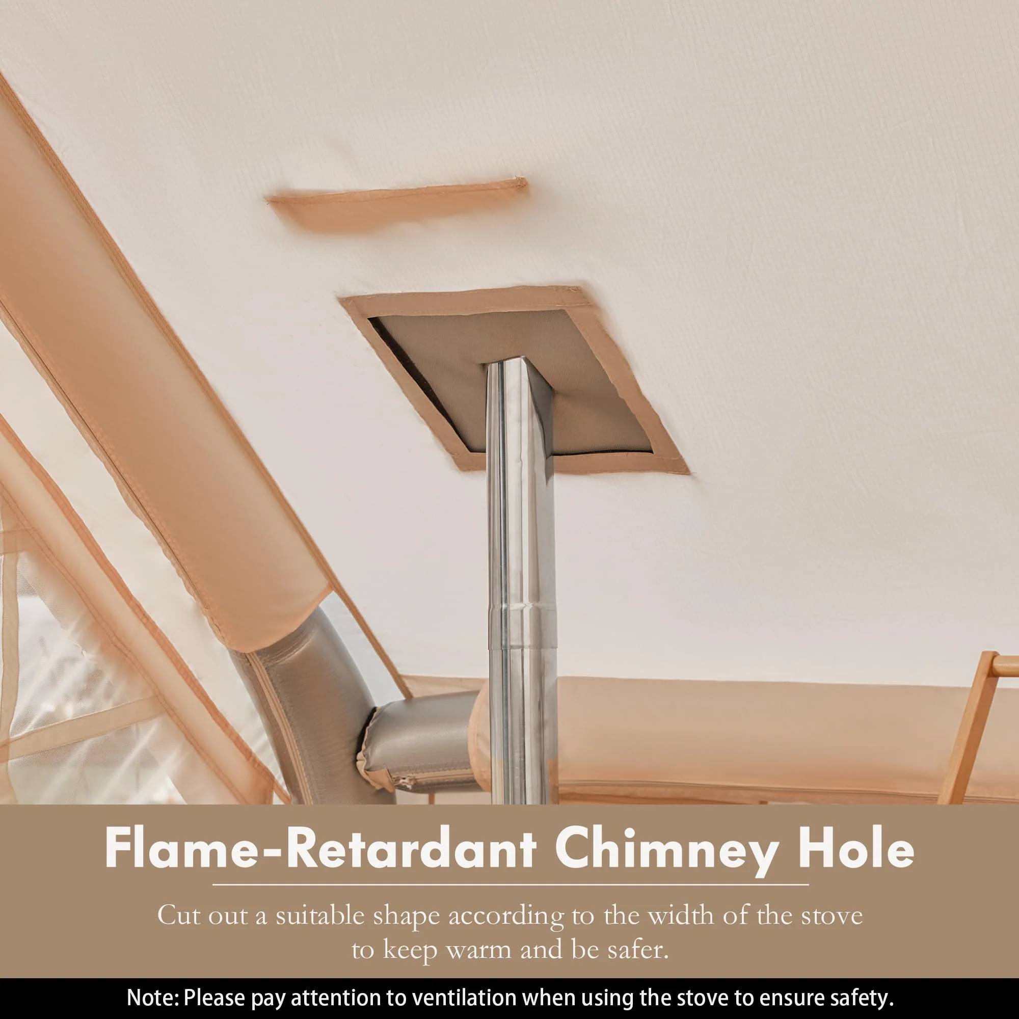 Yoleny 12'x8' Inflatable Tent, 96 SFT Blow Up Tent for Camping, 4 Season Oxford Glamping Tents with Clear Skylight, Pump & Stove Jack