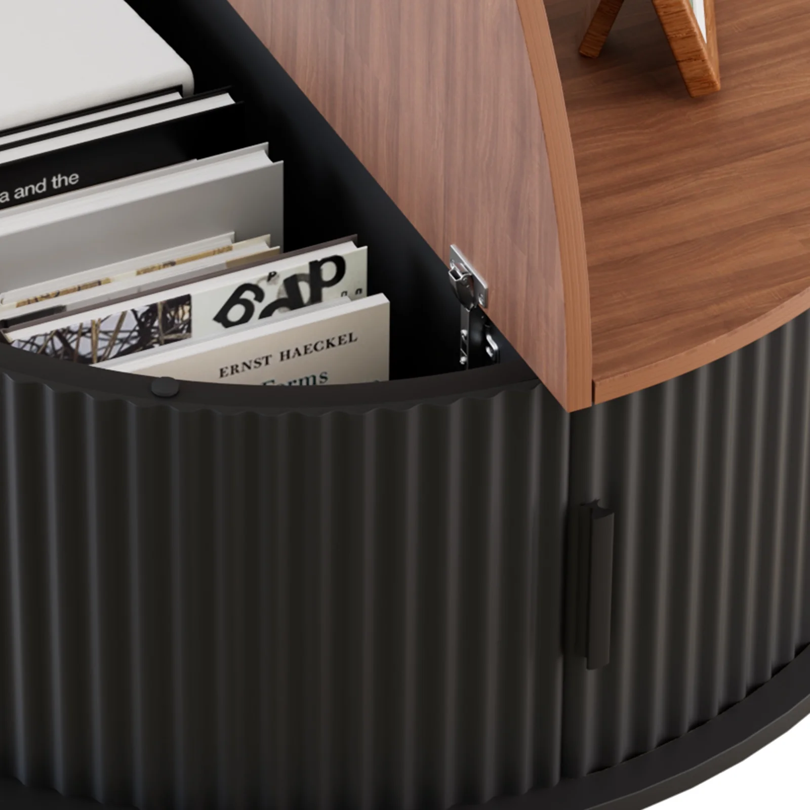 RUMLIVE Round Coffee Table with Storage, 30.7