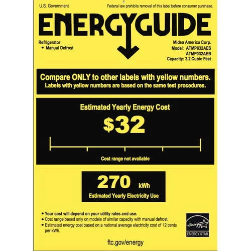 Arctic King 3.2 Cu ft Two Door Mini Fridge with Freezer, Stainless Steel, E-Star, ARM32D5ASL