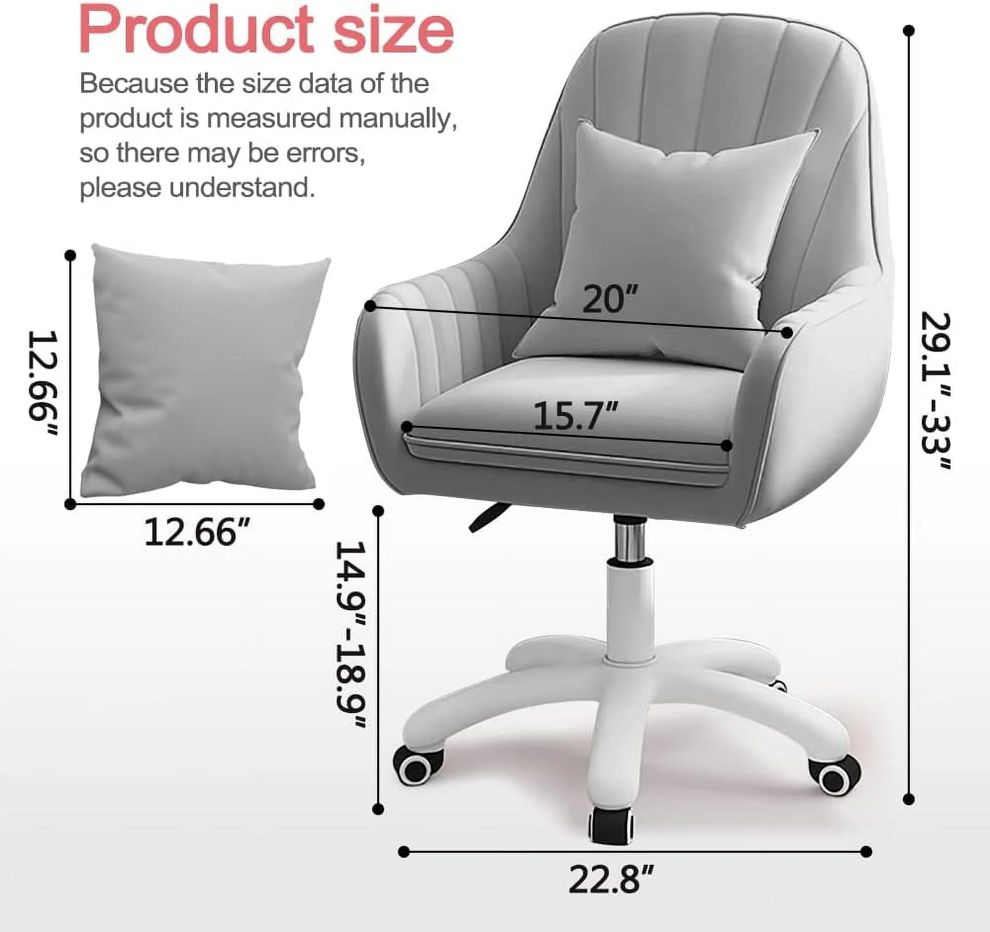Home Office Chair Computer Chair with Mid-Back Upholstered Modern Tufted Computer Task Chair Swivel Height Adjustable Velvet Accent Chair.��White��