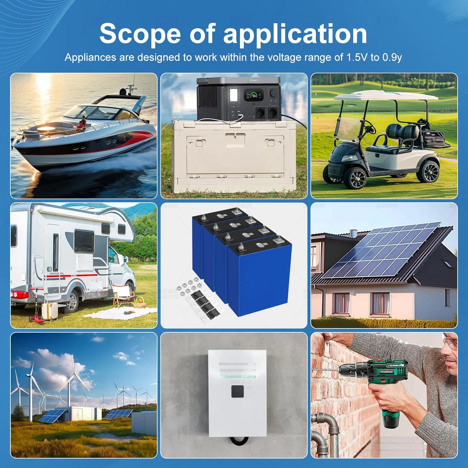 280Ah 3.2V Battery 4 Pack LiFePO4 Grade A Deep Cycle Lithium Iron Phosphate Rechargeable with Nuts and Bus Bars,8000-10000Life Cycles��Replacement Batteries for Solar Systems, Cars, RVs