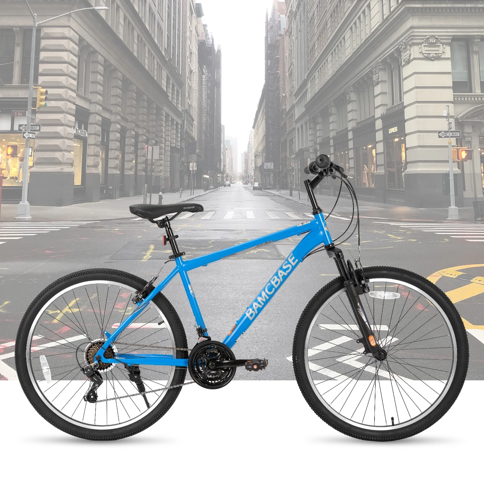 Hiland 26 27.5 29 Inch Mountain Bike, Mens Womens MTB with 21 Speeds, High-Tensile Steel Frame, V Brake, Hardtail Bicycle for Adults