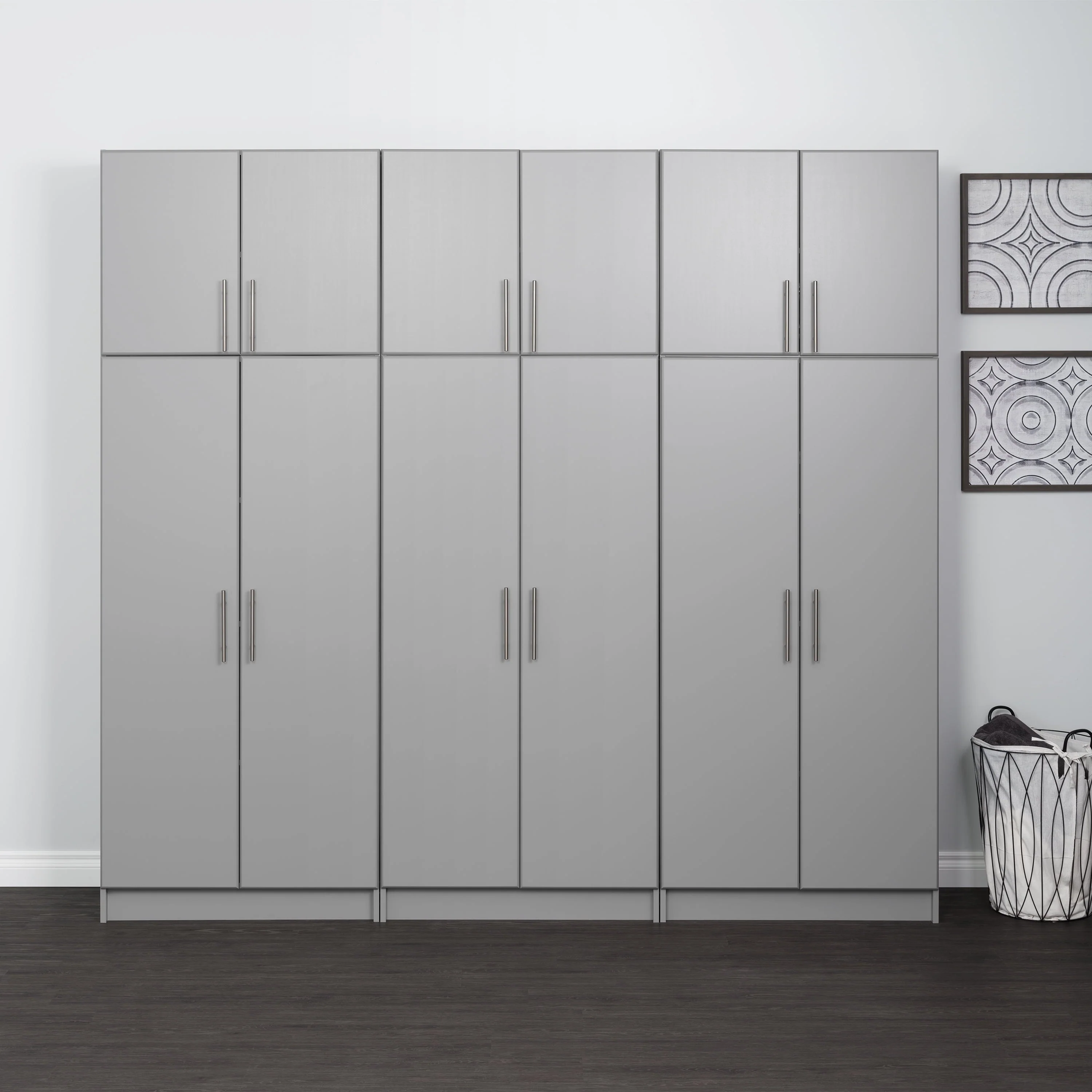 Prepac Elite 2 Door Standing Storage Cabinet, Light Gray
