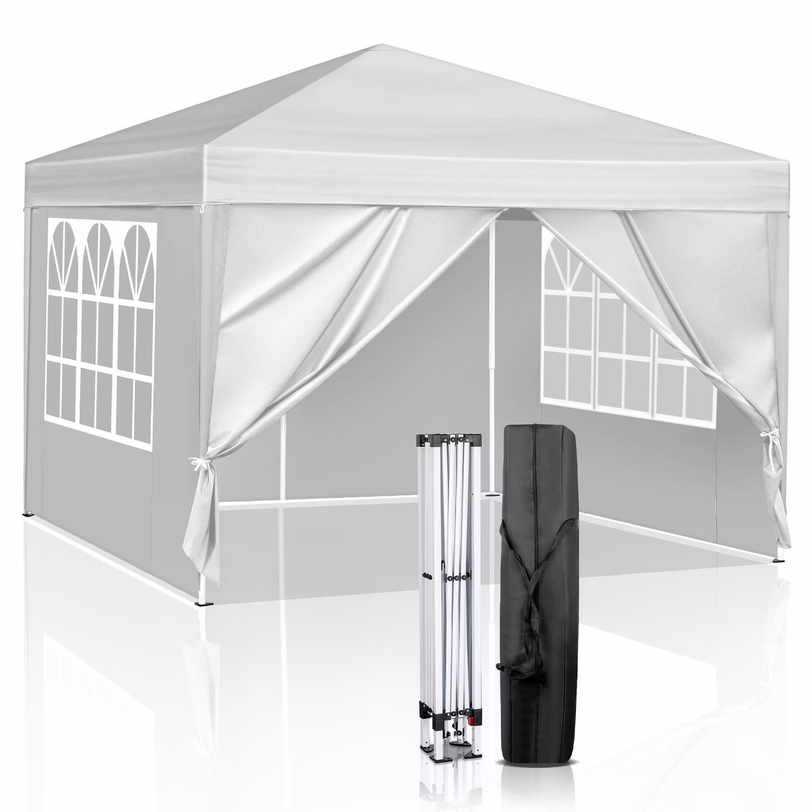 Ktaxon 10'x10' Pop Up Gazebo Canopy Wedding Party Tent with 4 Sidewalls Gray