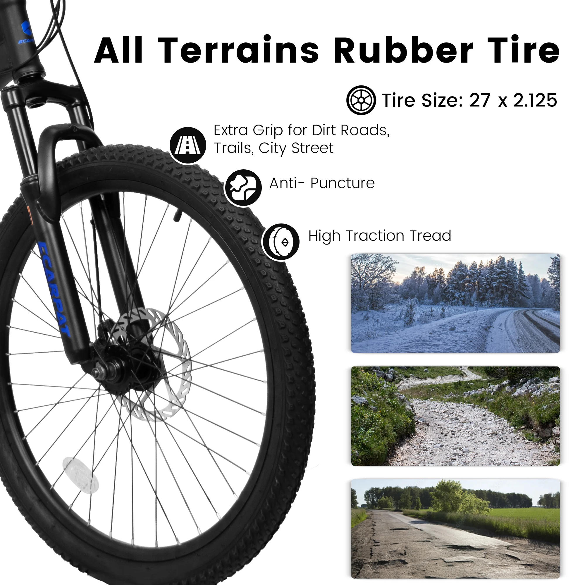 27.5-Inch Mountain Bike for Adults | 21-Speed Trail & City Bicycle with Disc Brakes | Gray