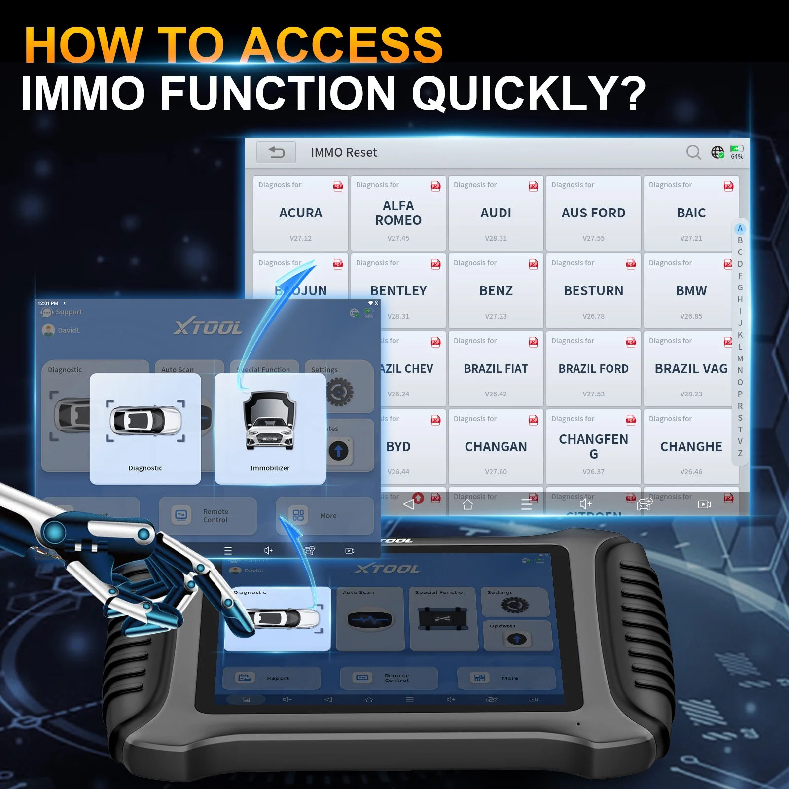 XTOOL X100 Pad 3 V2.0 Automotive Key Fob Programmer, OBD2 Scanner, Full System Diagnostics, 38+ Services, IMMO Key Pr0gramming, Bidirectional Scan Tool