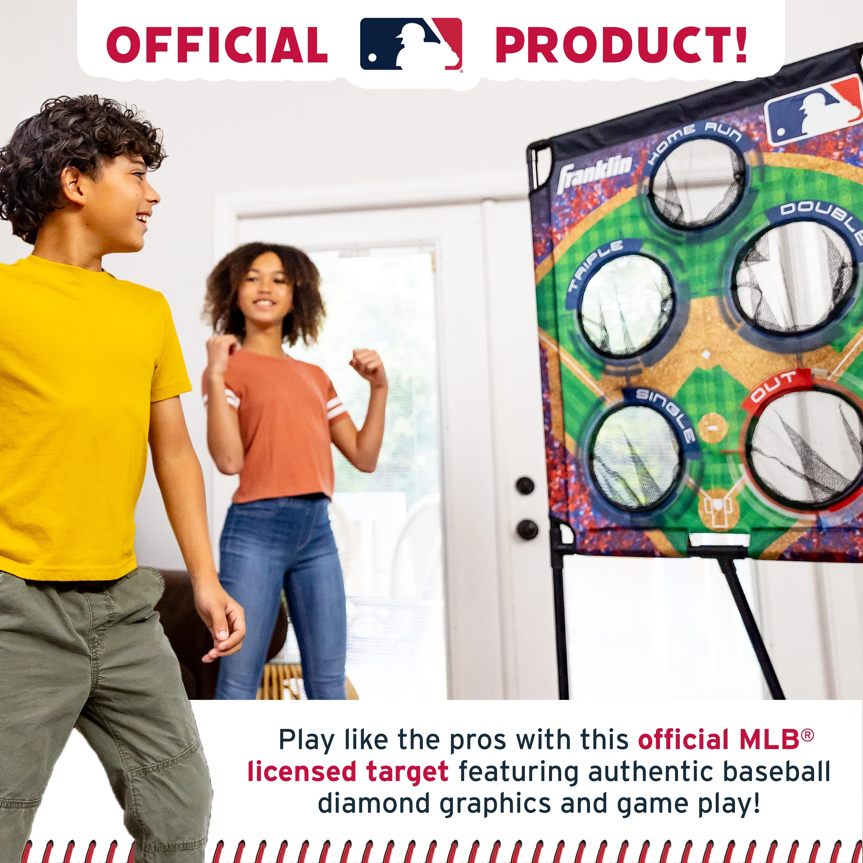 Franklin Sports MLB Baseball Target Toss Game - MLB Deluxe Kids Baseball Throwing Game Target + Balls Set - Fun Baseball Game + Toy Set for Kids