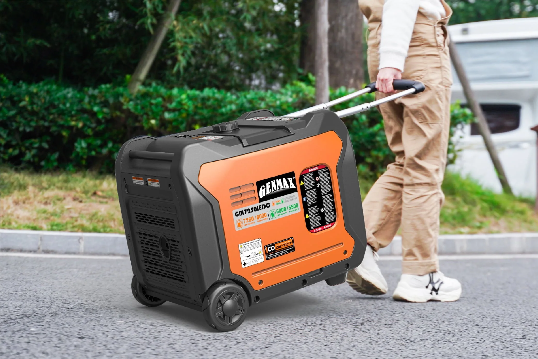 Genmax Dual Fuel Portable Inverter Generator, 7250W Super Quiet Gas Propane Powered with Remote/Electric Start, Ideal for Home Backup Power, CARB Compliant (GM7250iEDC)