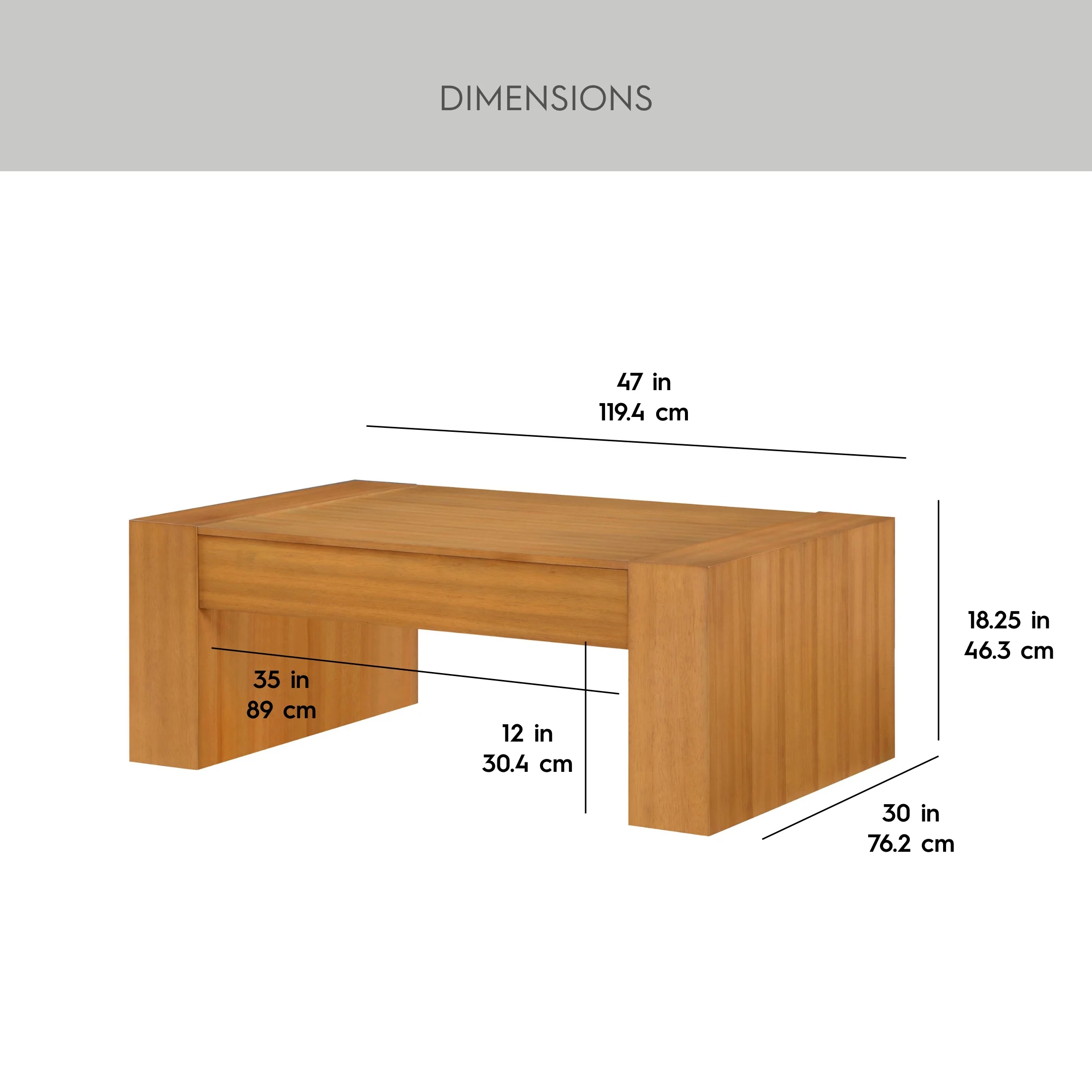 Better Homes & Gardens Ezra Oversized Coffee Table, Walnut