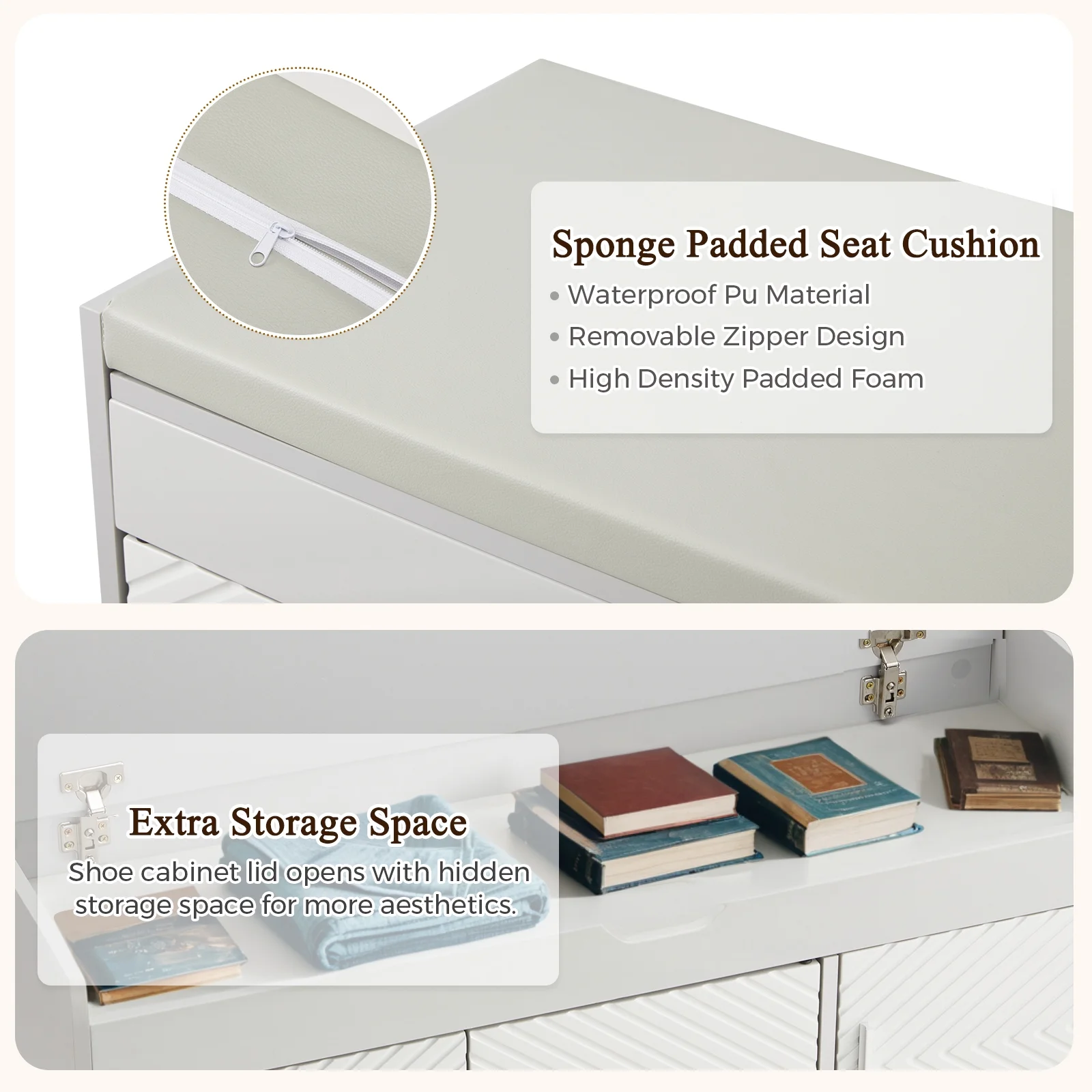 AVAWING Storage Bench, Shoe Bench with Lift Top Storage, Wooden Entryway Bench, Black