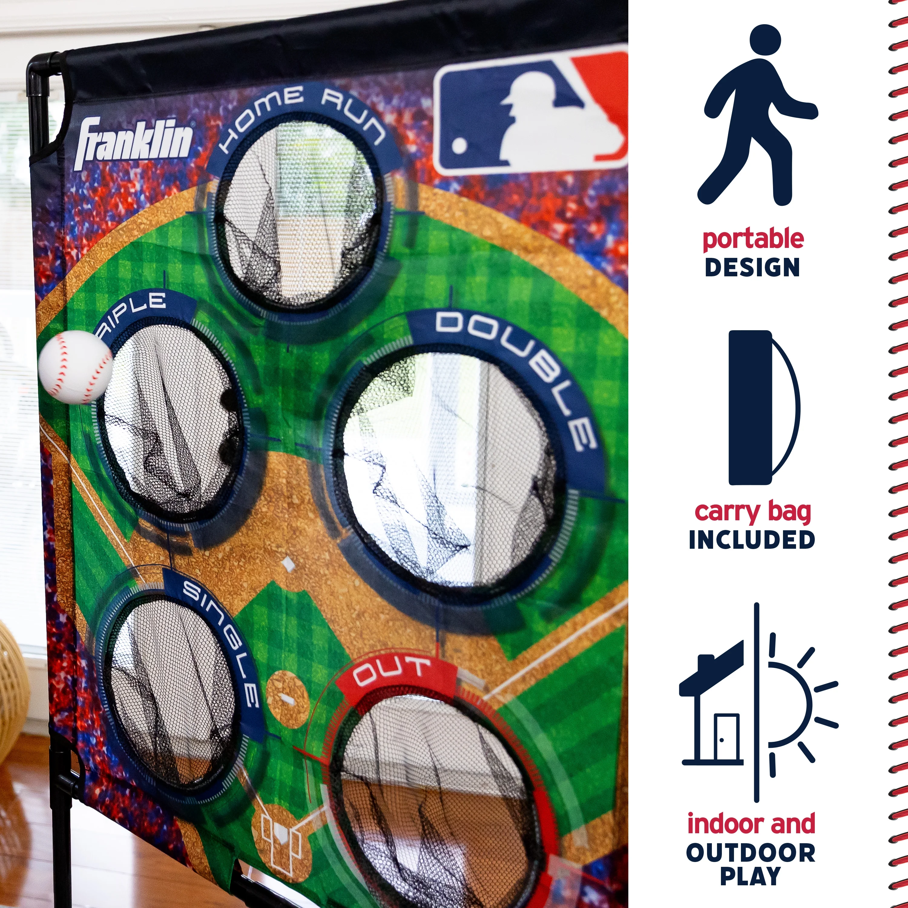 Franklin Sports MLB Baseball Target Toss Game - MLB Deluxe Kids Baseball Throwing Game Target + Balls Set - Fun Baseball Game + Toy Set for Kids