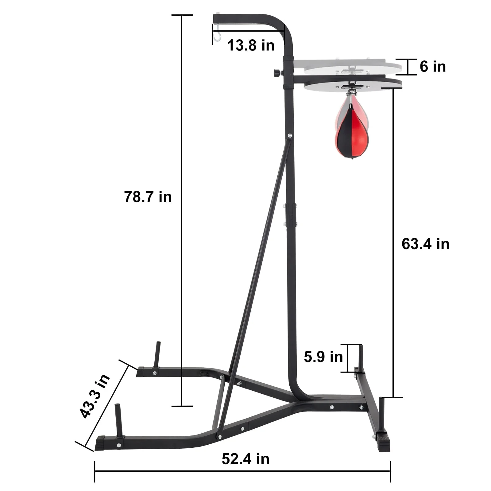 VEVORbrand Free Standing Punching Bag Stand, Unisex Boxing Set, Foldable Single Station Heavy Bag Stand, Punching Ball, Boxing Punching Speed Ball, Boxing Bag with Boxing Rack, for Training