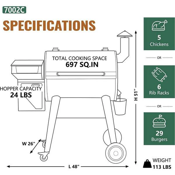 694 sq. in. Pellet Grill and Smoker in Bronze