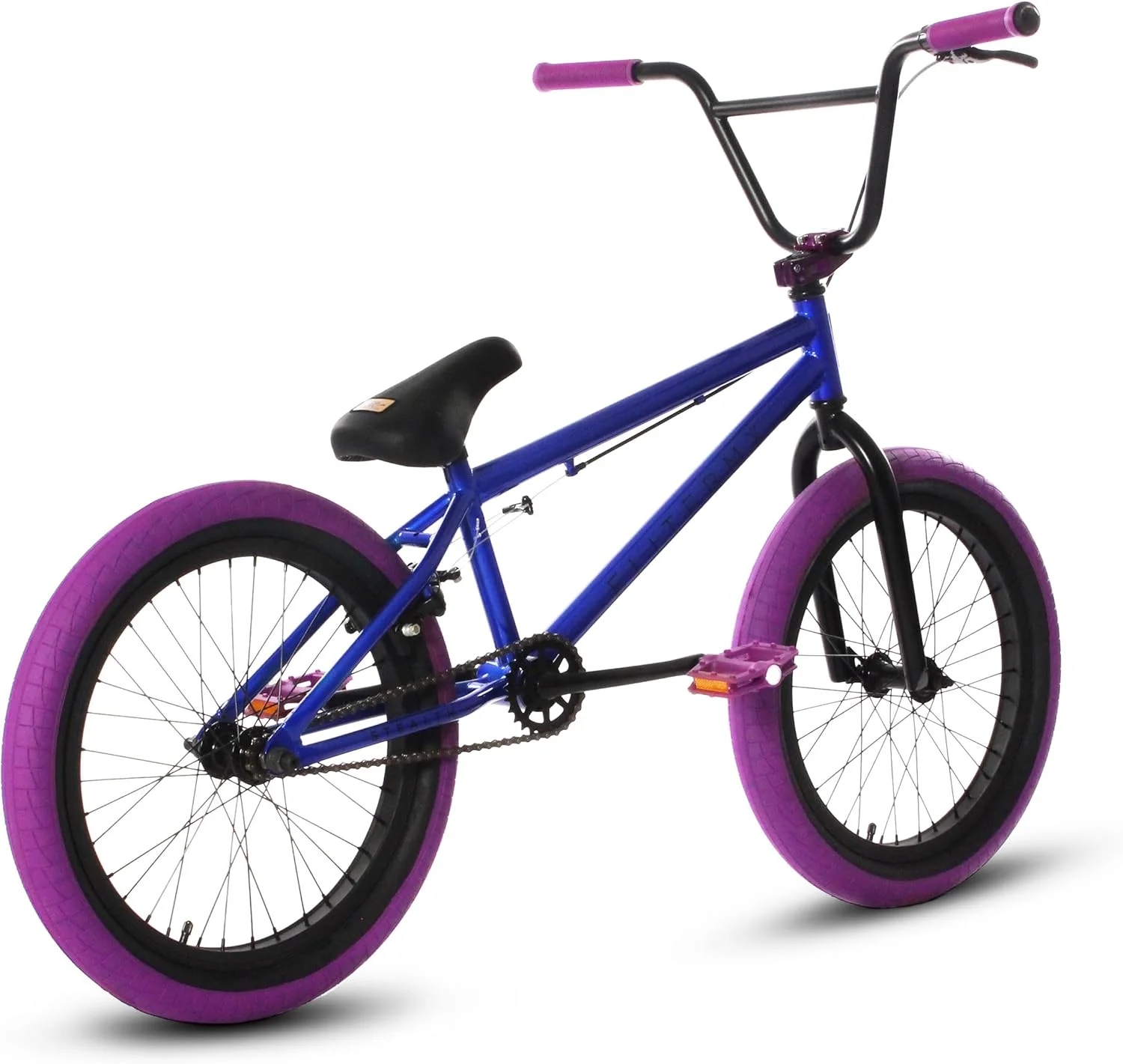 Elite BMX Bicycle 20�� Freestyle Bike - Stealth Blue Purple Ideal for Ages 7 to 18 Years
