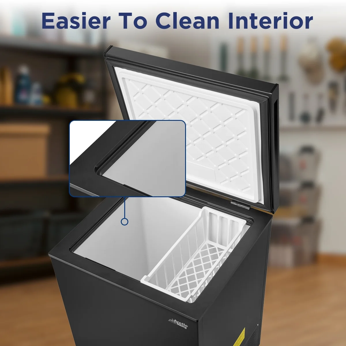 Arctic King 5.1 Cu ft Chest Freezer, Convertible, Black