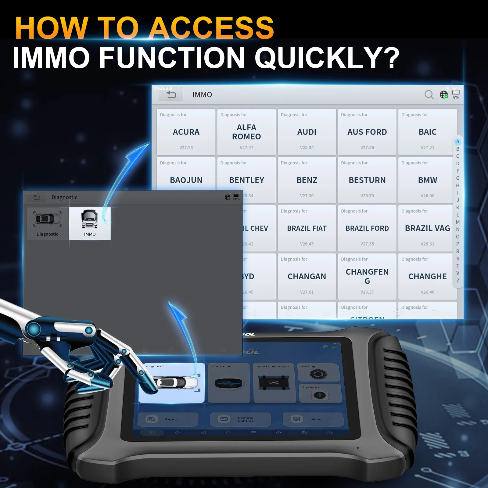 XTOOL X100 Max Automotive Key Fob Programmer Diagnostic Tool, OBD2 Scanner Bi-Directional Scan Tool with KC501, 42 Services