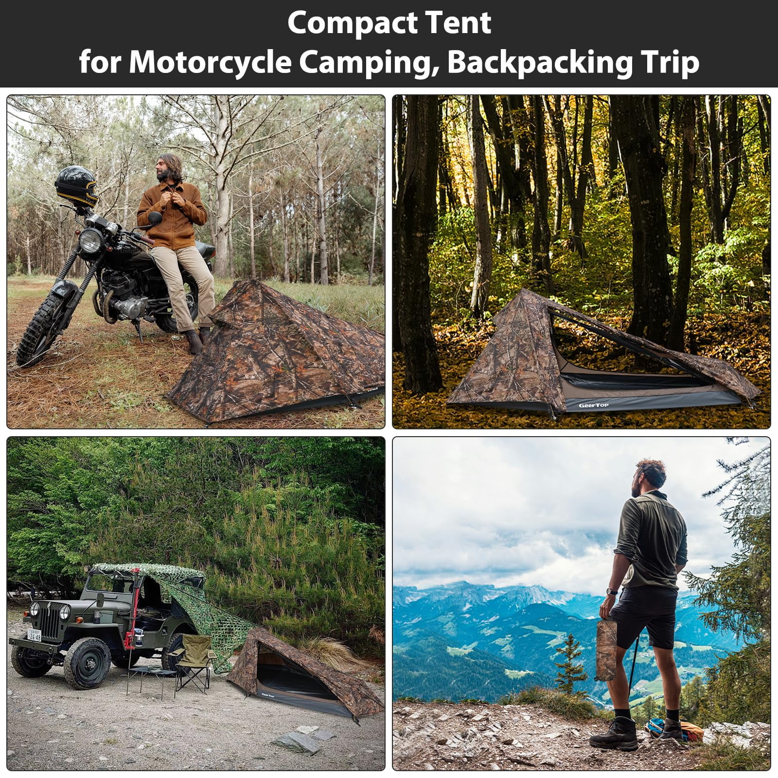 GEERTOP Ultralight Bivy Tent for 1 Person 3 Season Waterproof Single Person Backpacking Tent for Camping Hiking Backpack Travel Outdoor Survival Gear