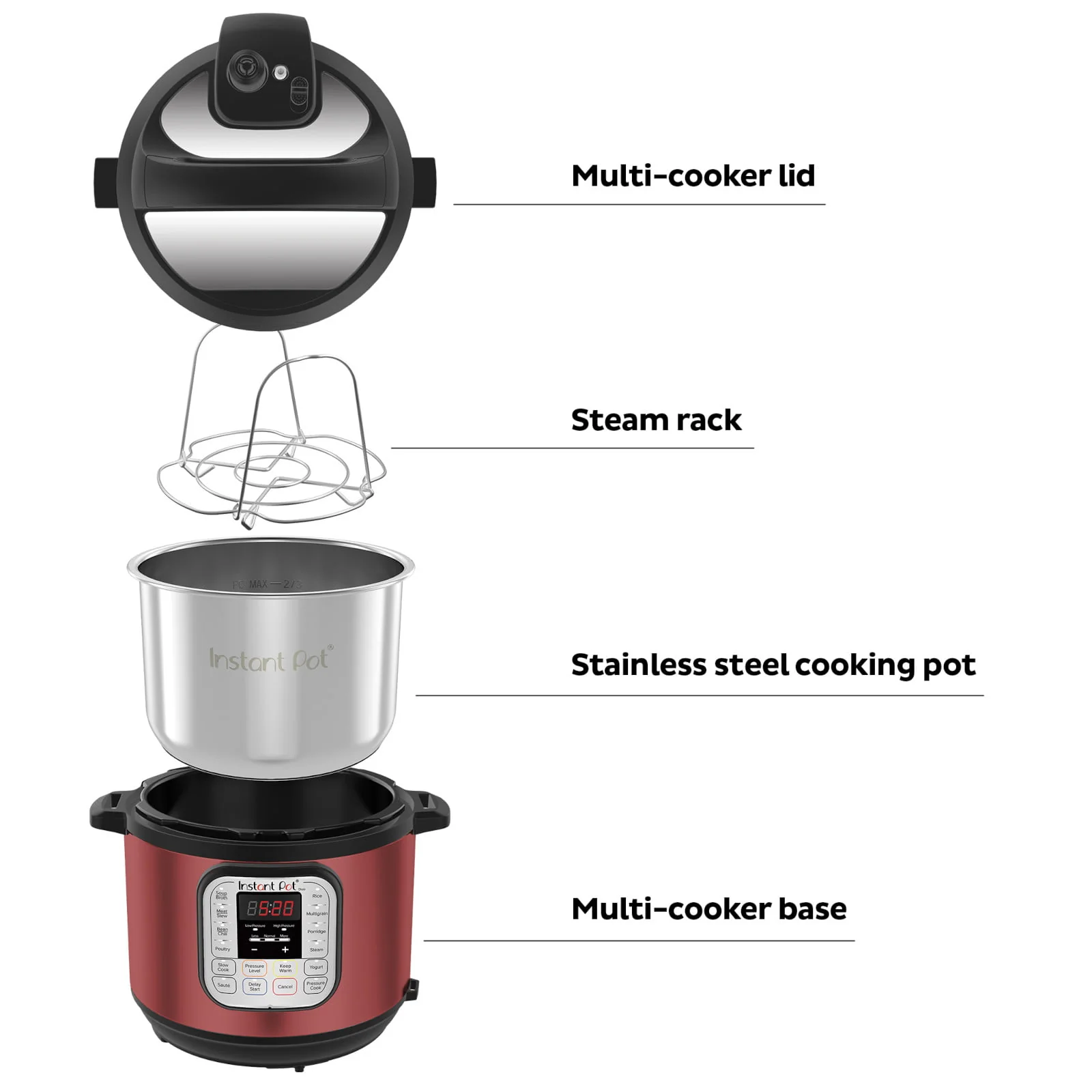 Instant Pot Duo™ 6 Quart Multi-Cooker, Red Stainless Steel