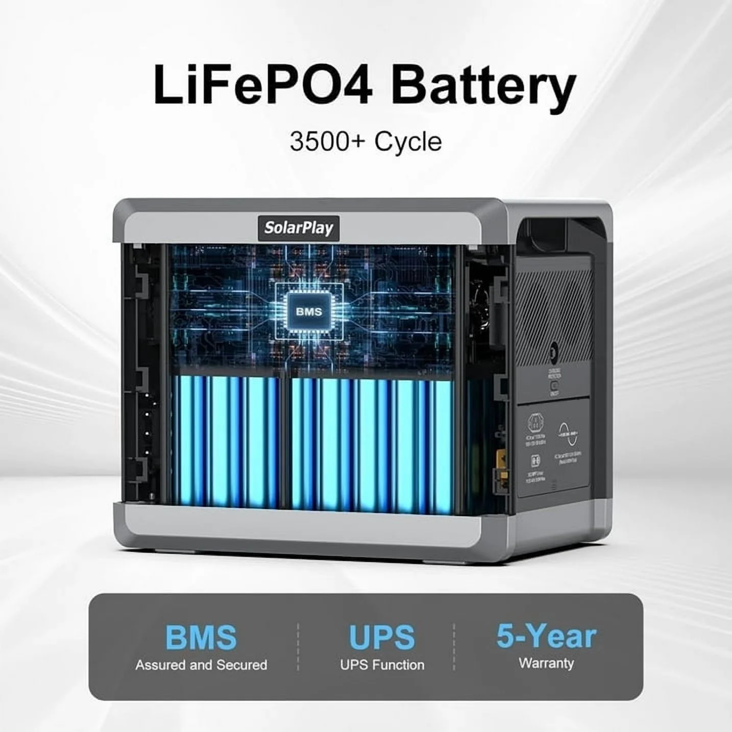 Solarplay 2400W(4800W Peak) Solar Generator, with 400W Solar Panel,2160Wh Portable LiFePO4 Battery Power Station for Camping Home Backup RV