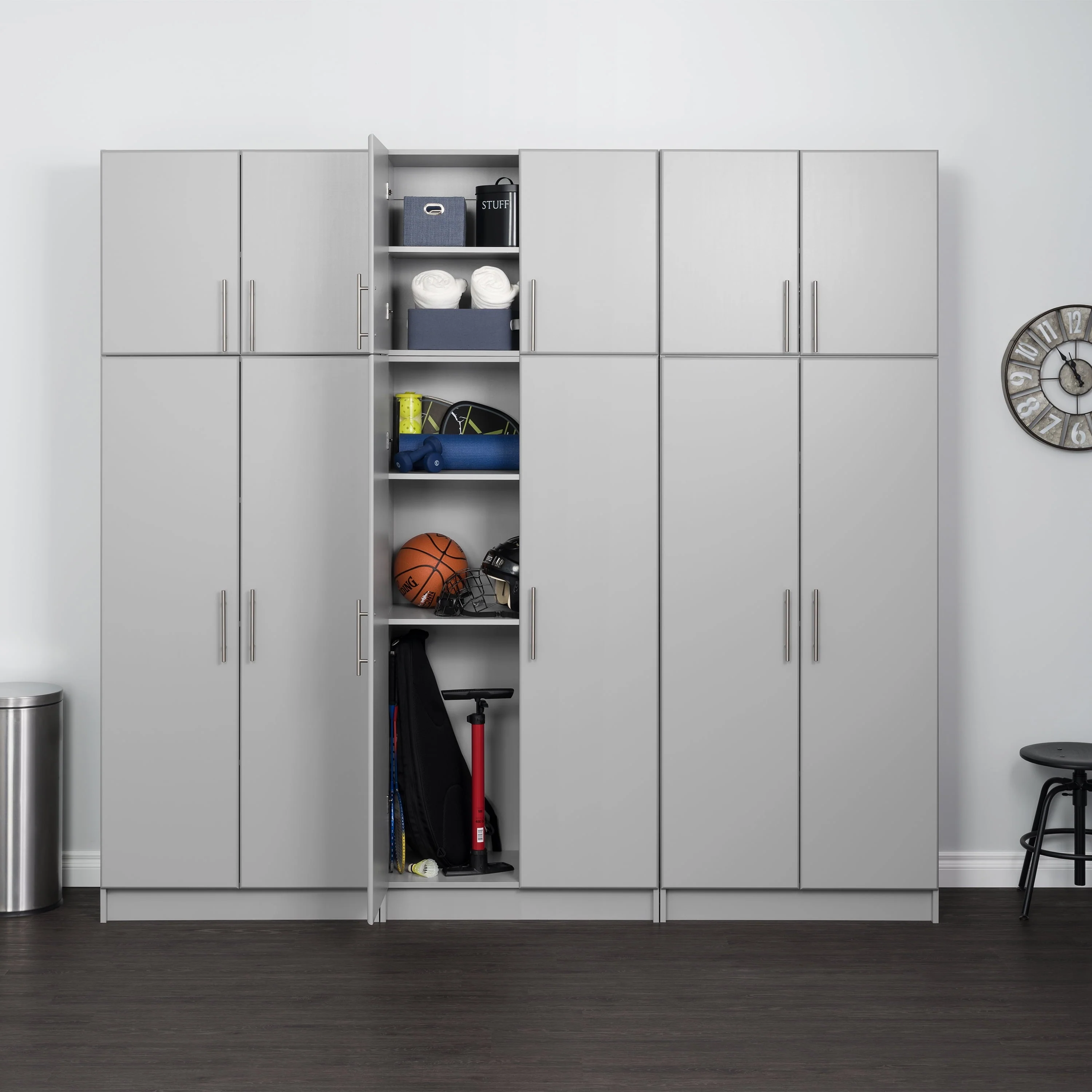 Prepac Elite 2 Door Standing Storage Cabinet, Light Gray