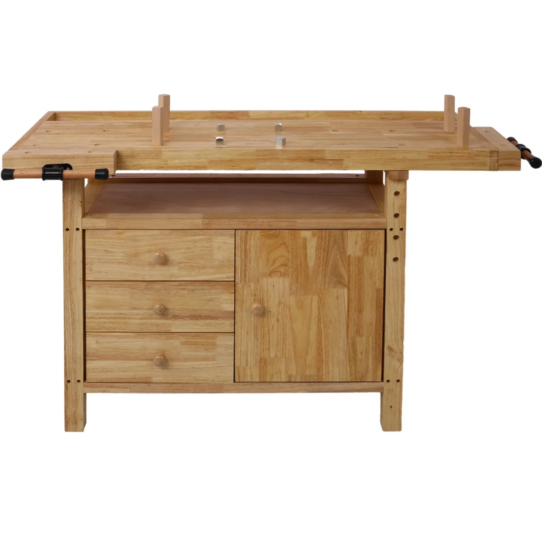 Workbench, Work Bench, Versatile and Functional Wooden Workstation, Work Table for Garage Workshop and Home, 55