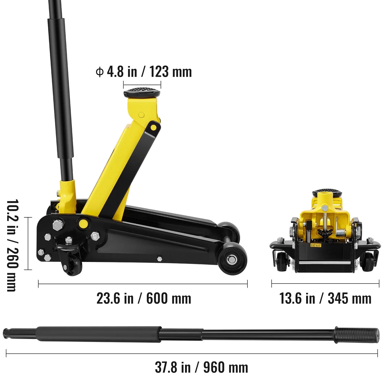 KFFKFF Ground Lift, 3 Ton Compact Ground Elevator, Robust Steel Sport Ground Lift with Swift Single Piston Pump, Ground Lift Elevation Range 5.12