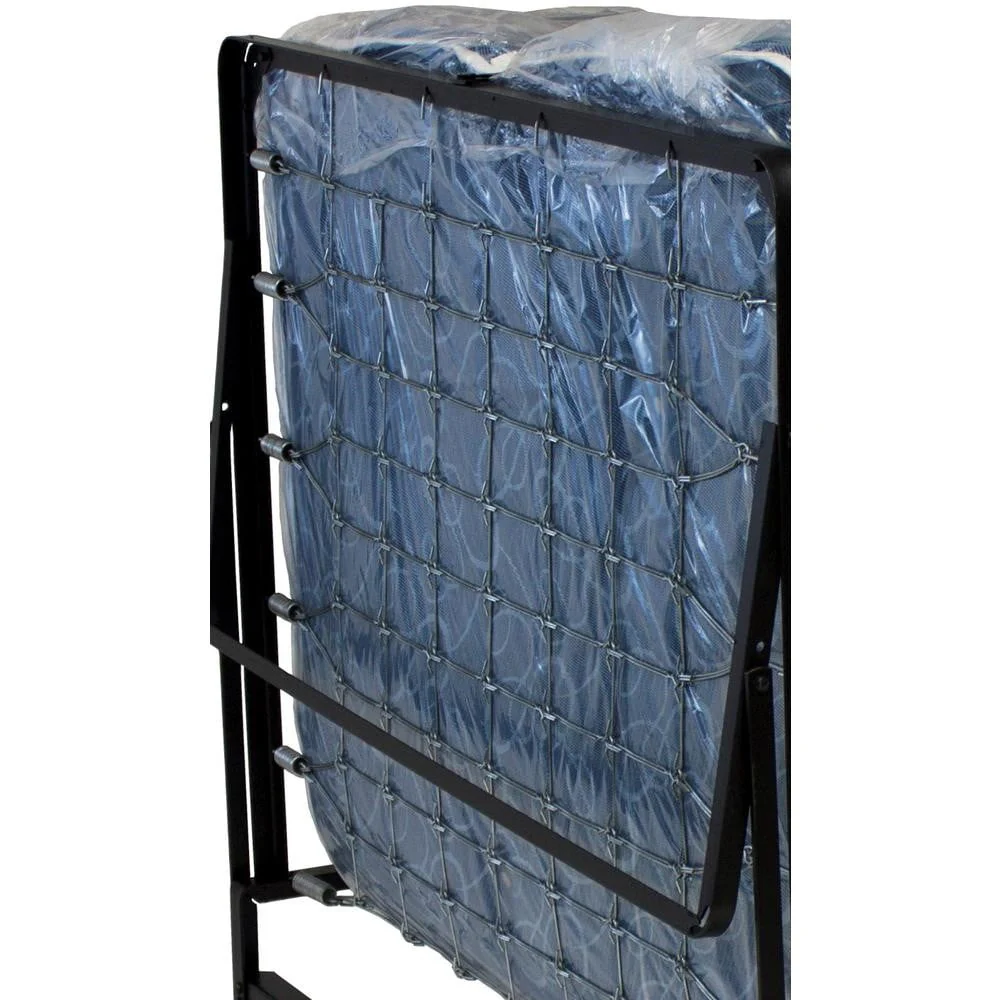 Hollywood Bed Frame Rollaway Bed Spring Mattress, Foldable with Wheels, Twin
