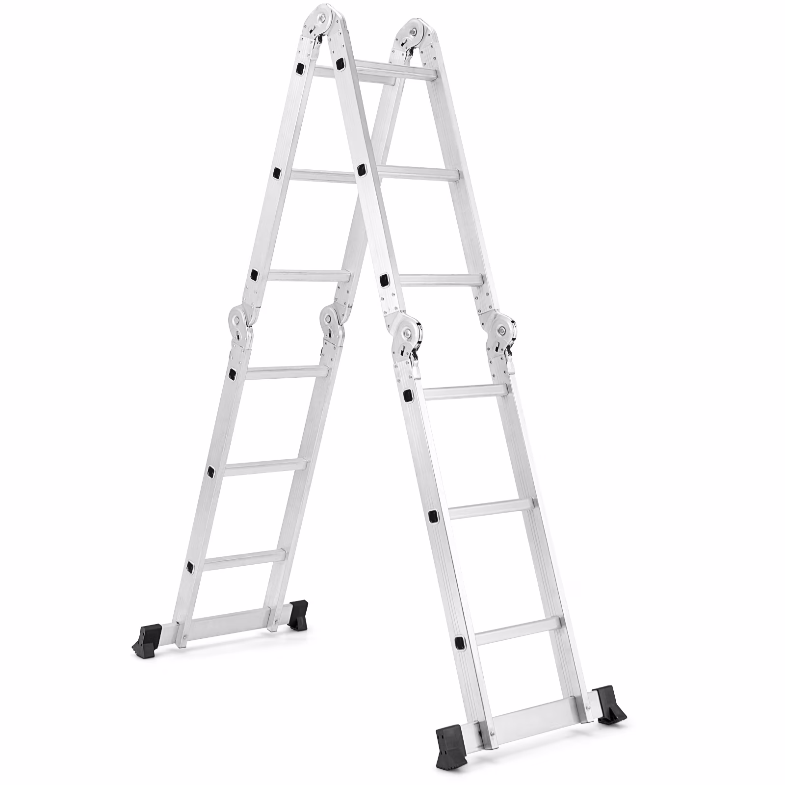 IRONMAX 12.5' Multi Purpose Step Platform Aluminum Folding Scaffold Ladder 330LB