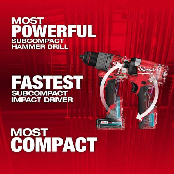 M12 FUEL 12-Volt Li-Ion Brushless Cordless Hammer Drill/Impact Driver/Impact Wrench/Ratchet Combo Kit (5-Tool)