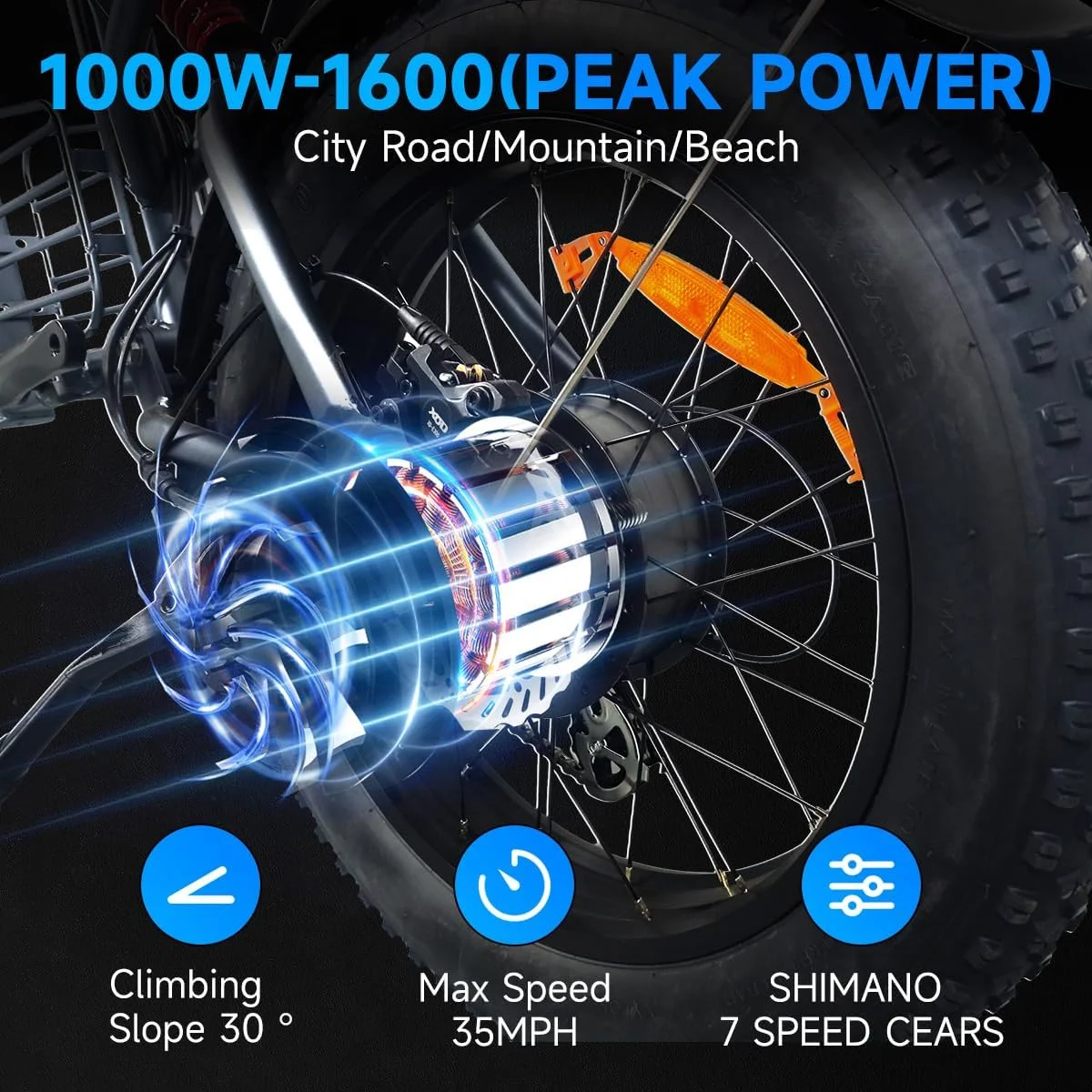 Electric Bike for Adults with 1500W Peak Motor,Max 35MPH & 56Mile��Moped ebikes with 18.9AH Battery,20