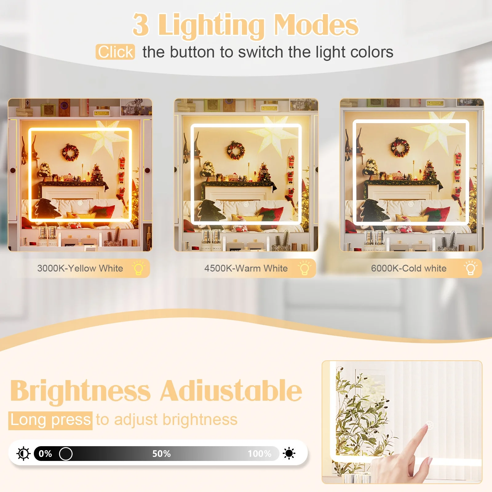 Farmhouse Makeup Vanity Desk with Mirror and Lights, Vanity Table with Glass Tabletop, Charging Station, 5 Drawers, Side Cabinet, Storage Shelves for Bedroom, White by TZUTOGETHER