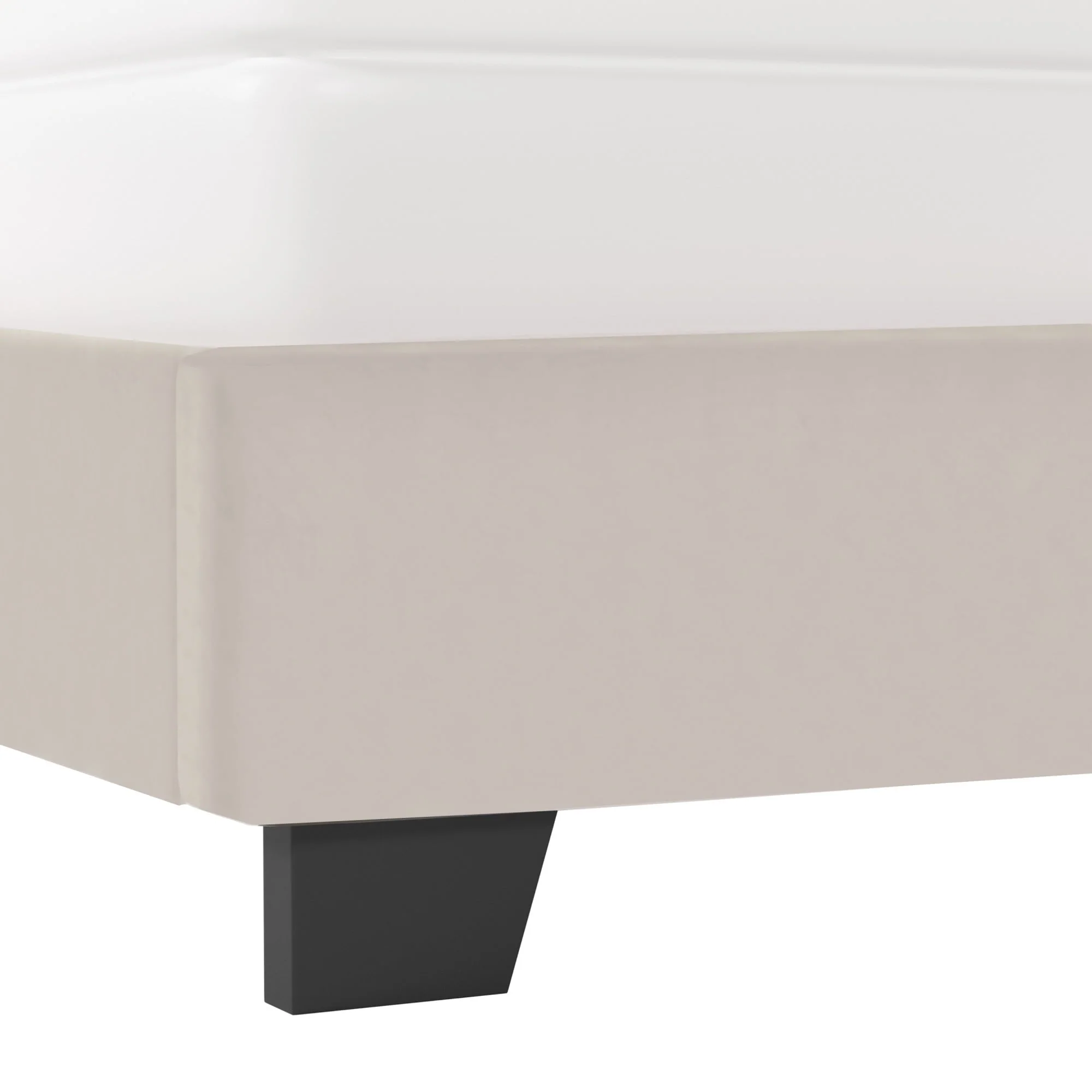 Reece Channel Stitched Upholstered Queen Bed, Ivory, by Hillsdale Living Essentials