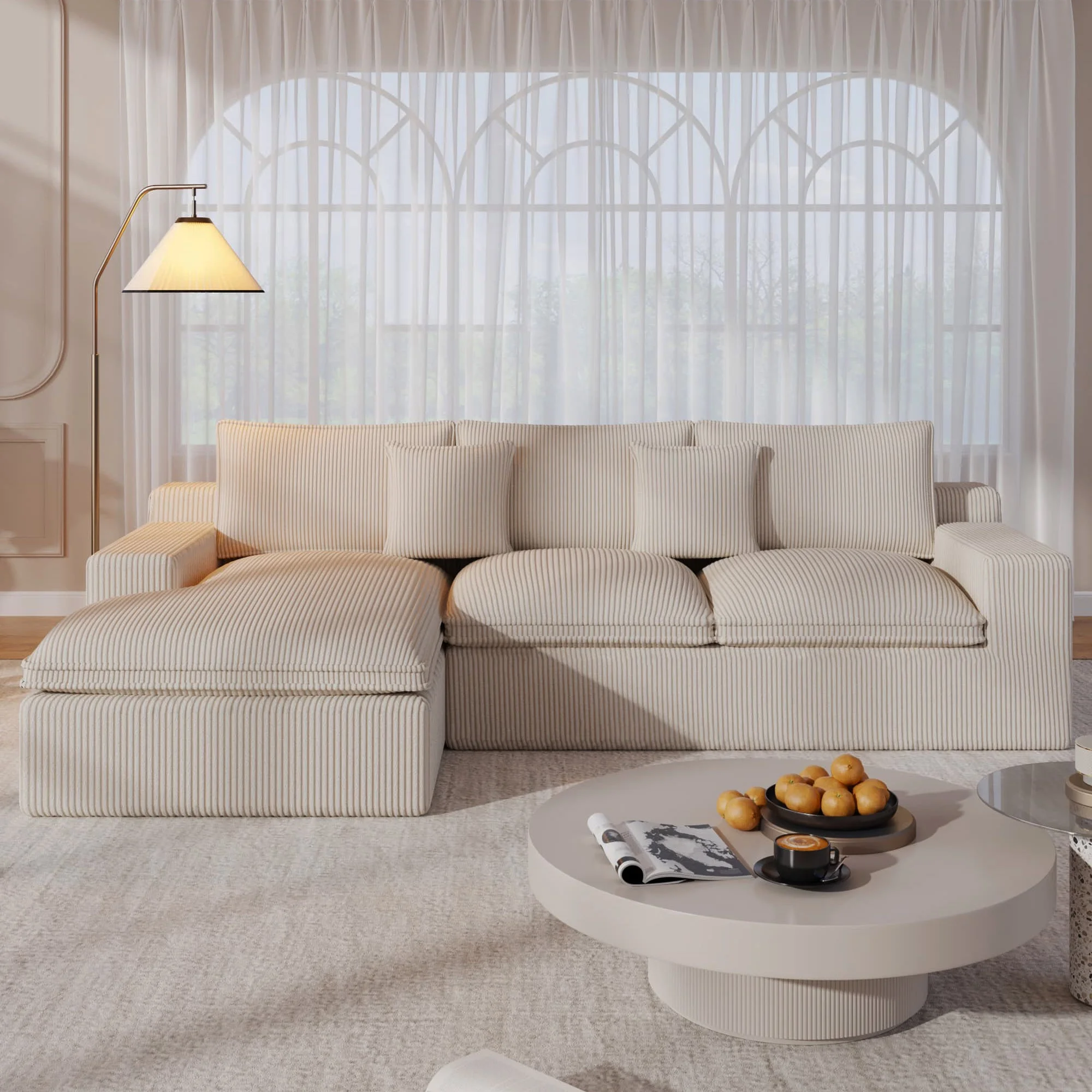 108�� Modular Sectional Sofa, Cloud Sectional Couch with Deep Seat, Modern Modular L-Shape Sofa Couch with Chaise,Upholstered Couches for Living Room Bedroom