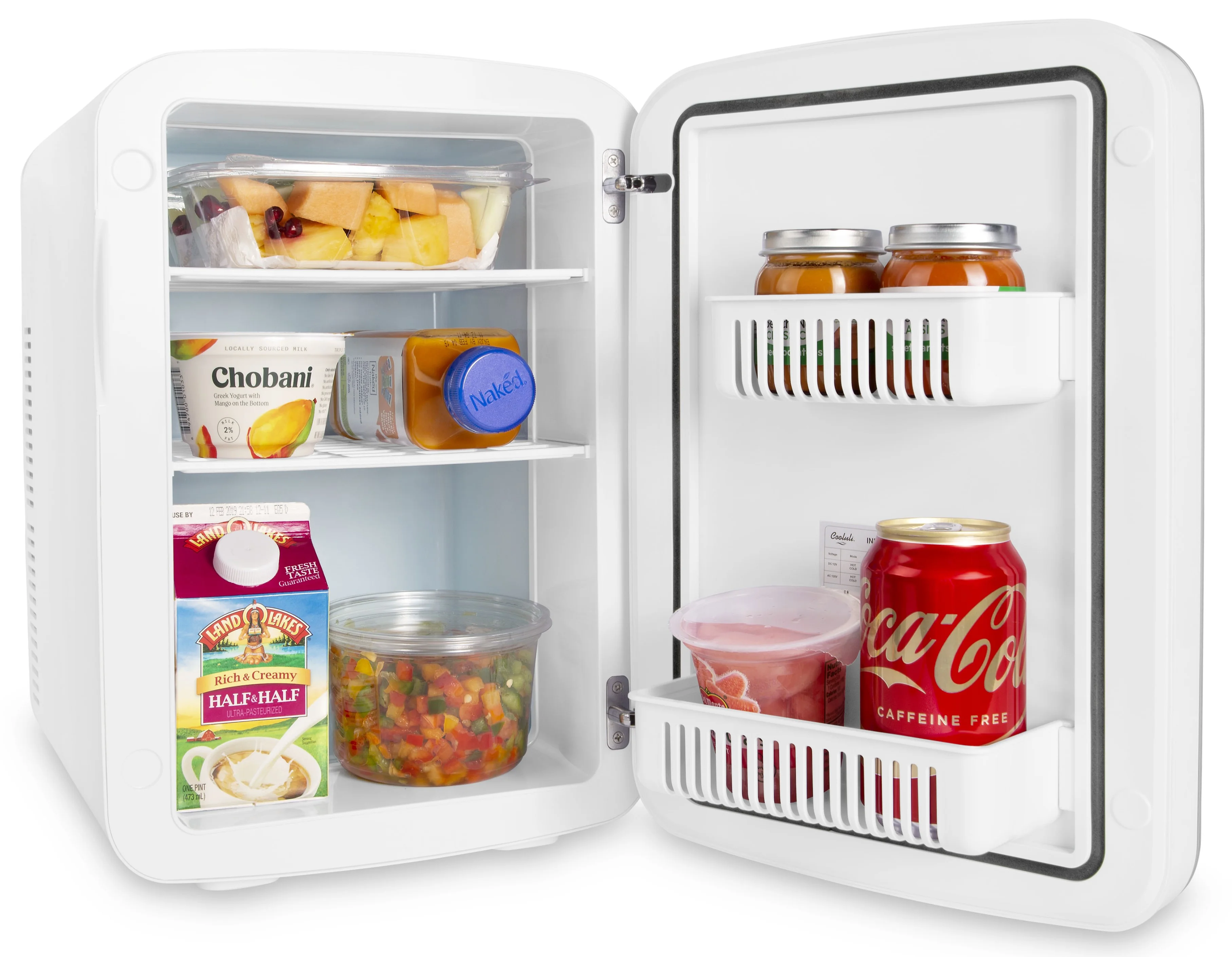 Cooluli Infinity Black 15 Liter Compact Portable Cooler Warmer Mini Fridge for Bedroom, Office, Dorm, Car - Great for Skincare & Cosmetics (110-240V/12V)