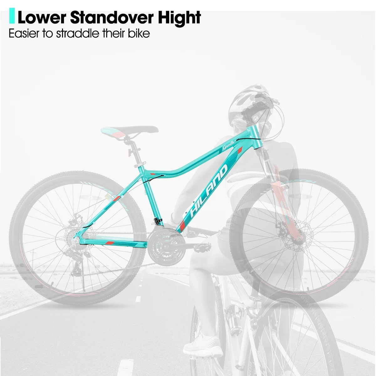 Hiland Mountain Bike for Woman, Shimano 21 Speed 26 inch Wheels Mountain Bicycle, Mint Green