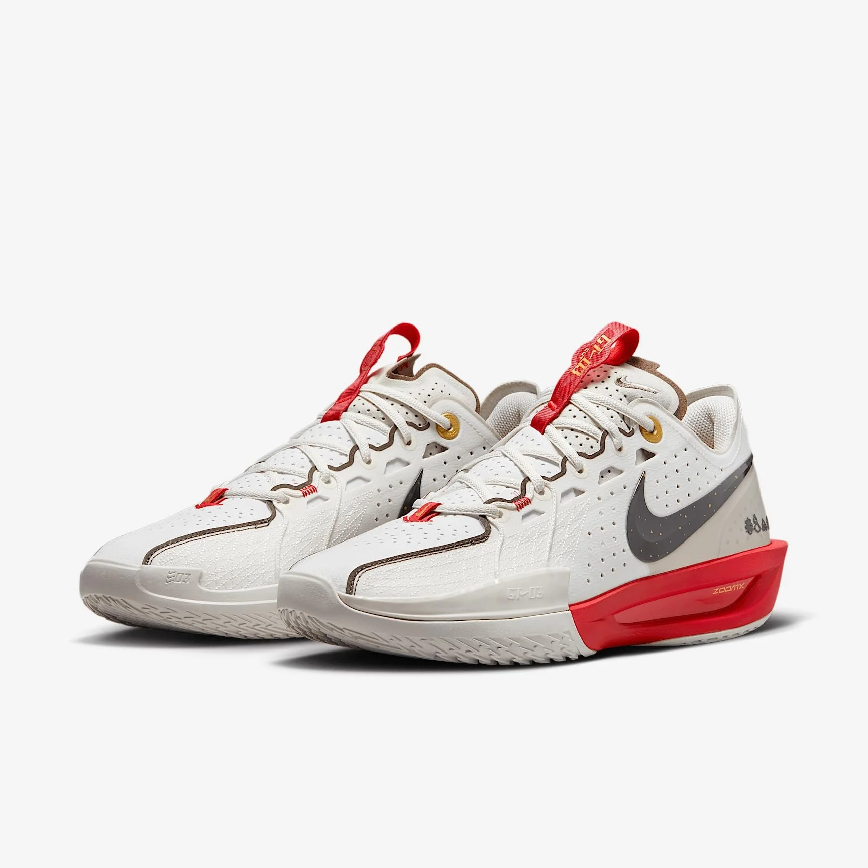 Nike G.T. Cut 3 Basketball Shoes DV2913-105, Sail/Light Khaki/University Red/Ironstone Size 13
