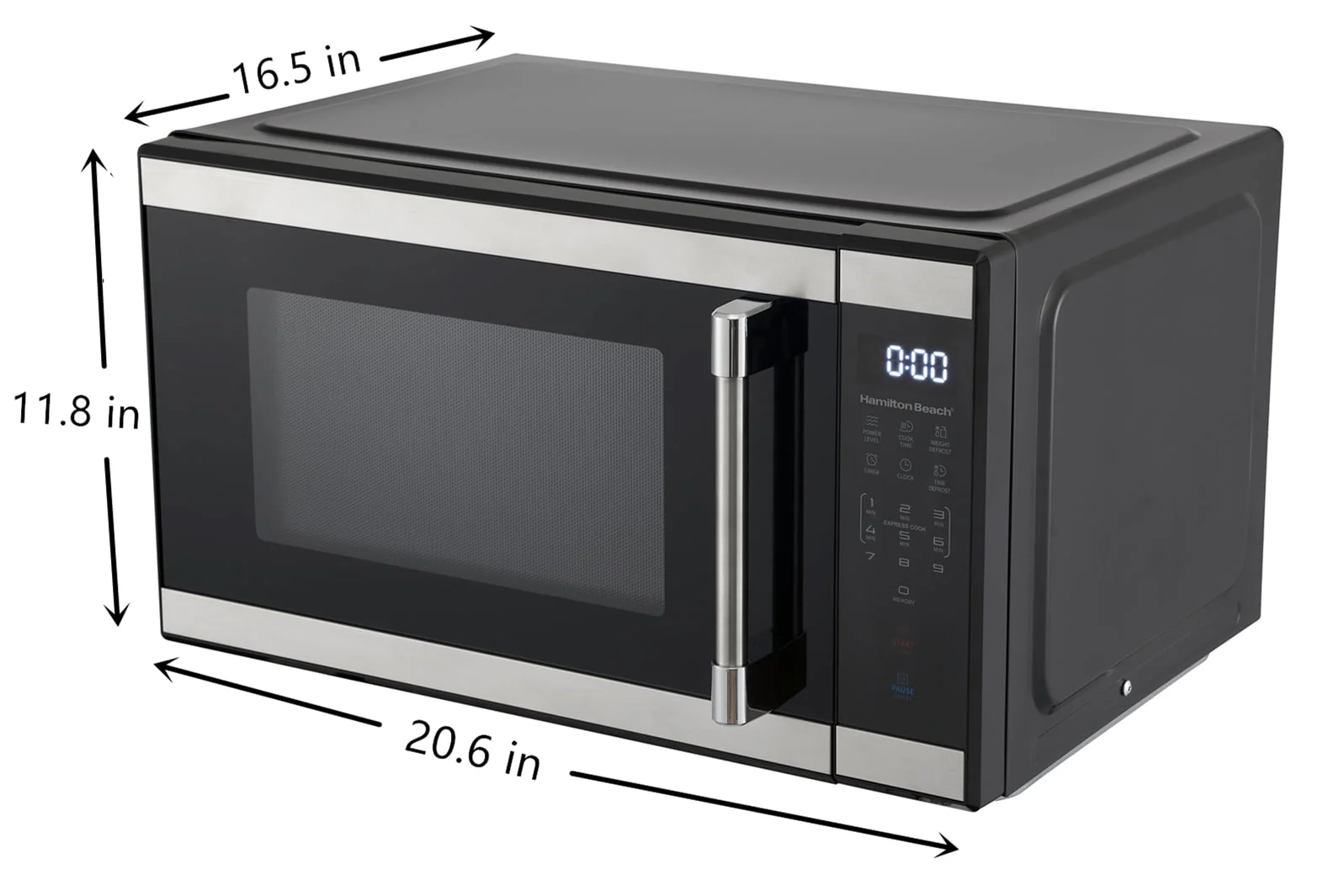 Hamilton Beach 1.1 cu ft Countertop Microwave Oven in Stainless Steel