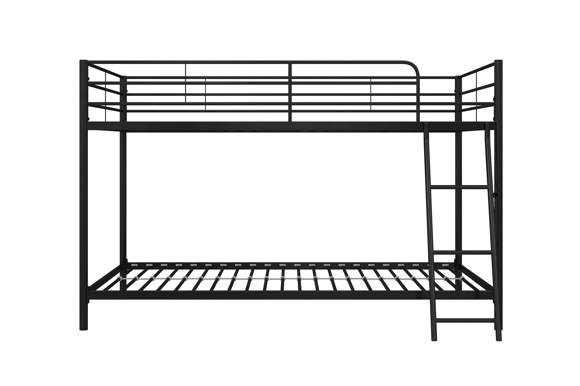 Mainstays Small Spaces Twin-over-Twin Low Profile Junior Bunk Bed, Black