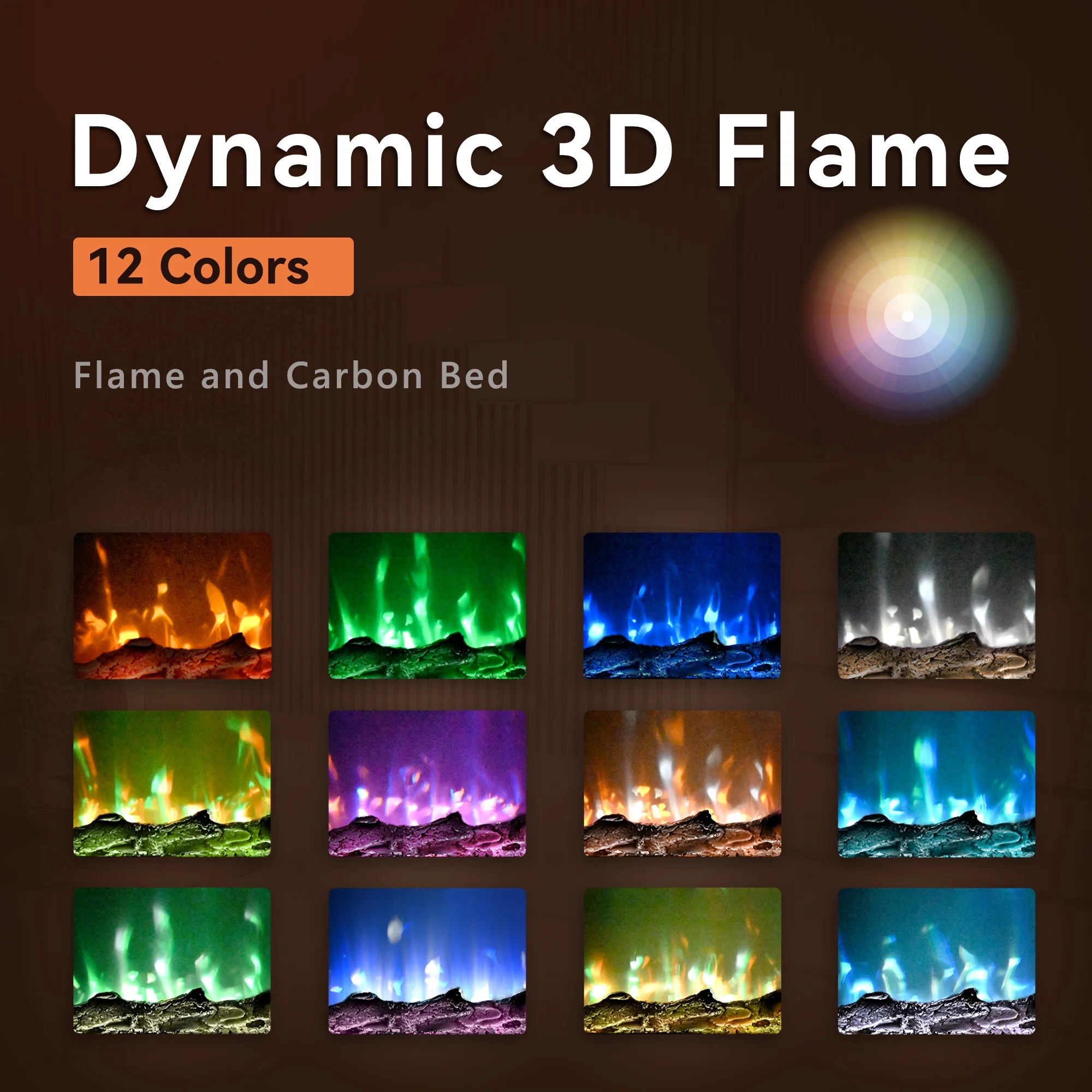 Simzlife 50 inch Indoor Electric Fireplace, Wall Mounted Recessed Freestanding Fireplace with Remote Control, Fireplace Heater with Adjustable Flame Color, Linear Fireplace with Timer